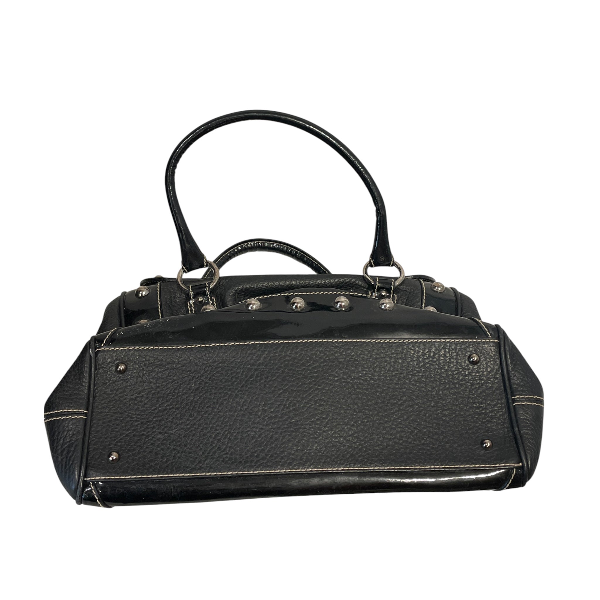 DOLCE&GABBANA/Hand Bag/Leather/BLK/Silver Stud Lined Bag view 3