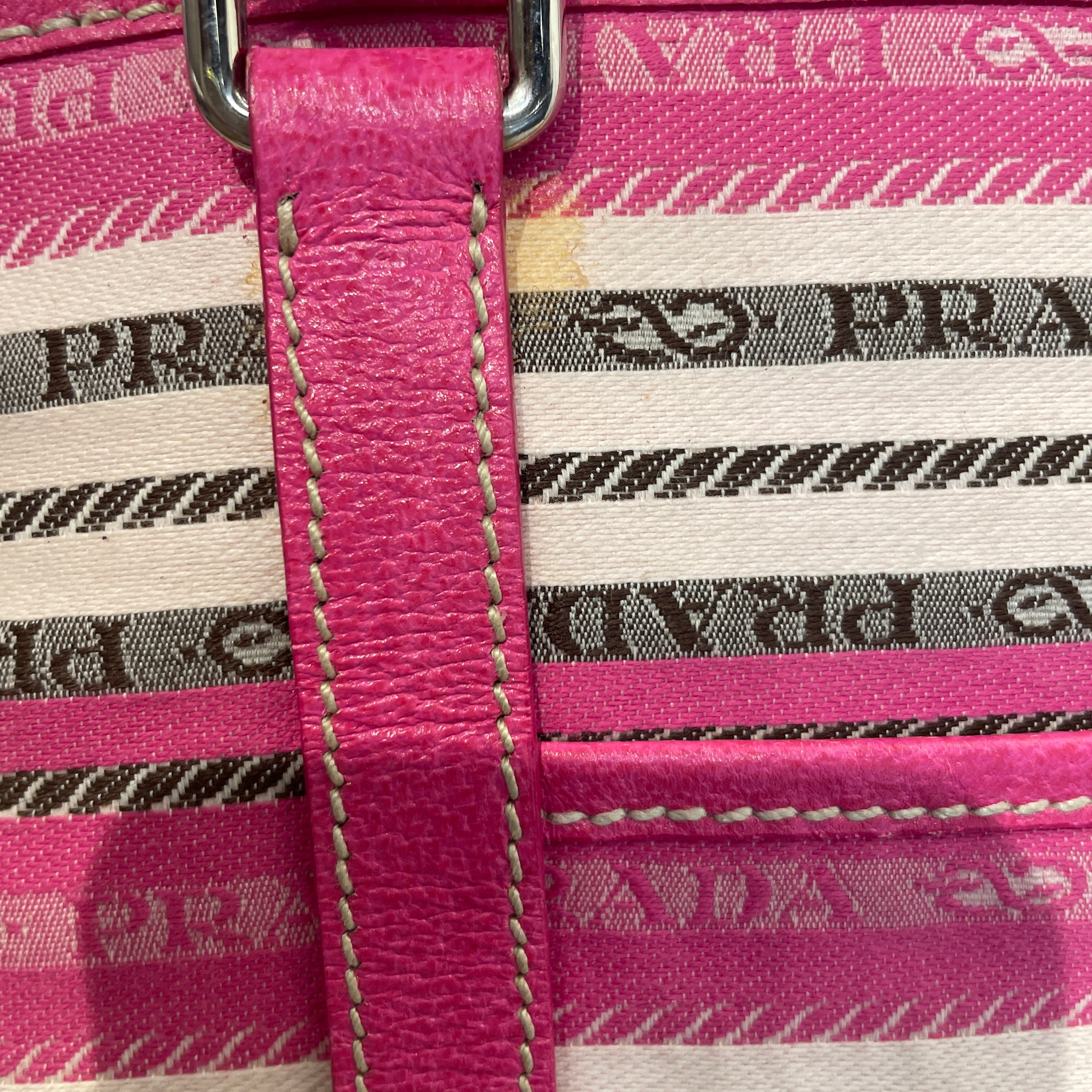 PRADA/Tote Bag/Stripe/PNK/Striped Jacquard Tote view 7