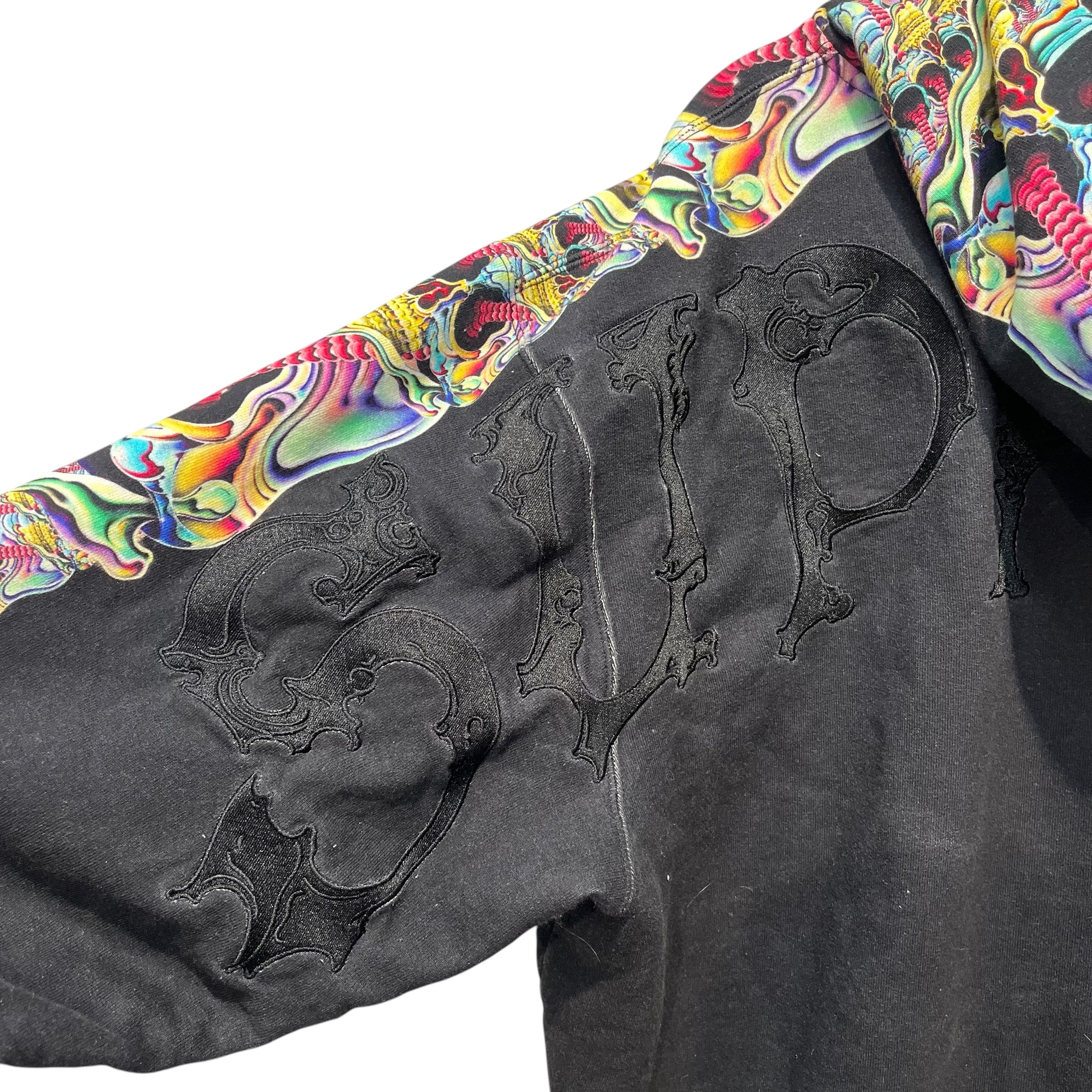 Supreme/Zip Up Hoodie/L/Graphic/Cotton/BLK/multicloor skull spine view 4