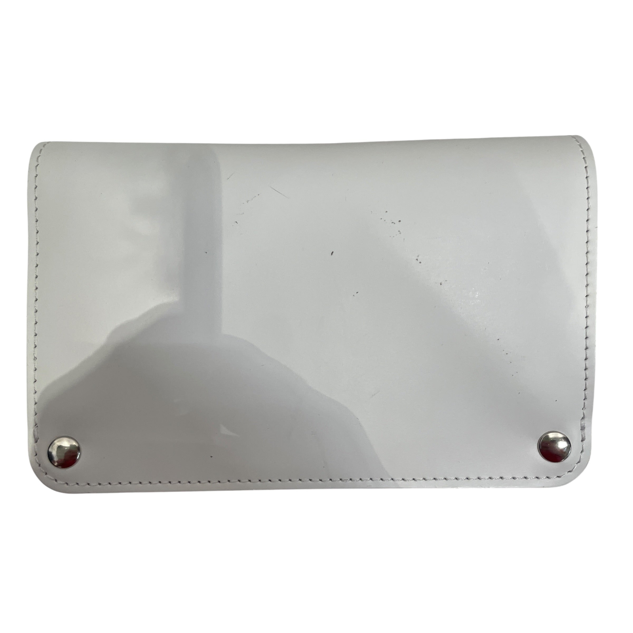 COMME des GARCONS/Wallet/Leather/WHT/2 ROWS OF STUDS W SIL CLASP view 2