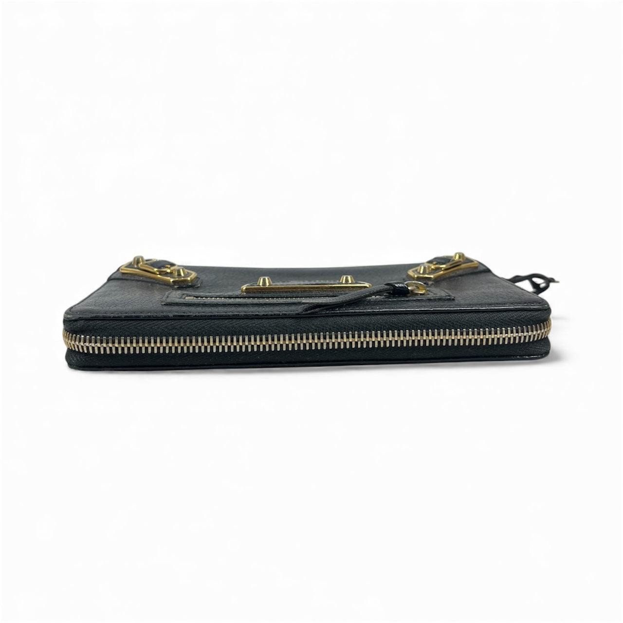 BALENCIAGA/Long Wallet/Leather/BLK/Studded Long Wallet Patent view 3
