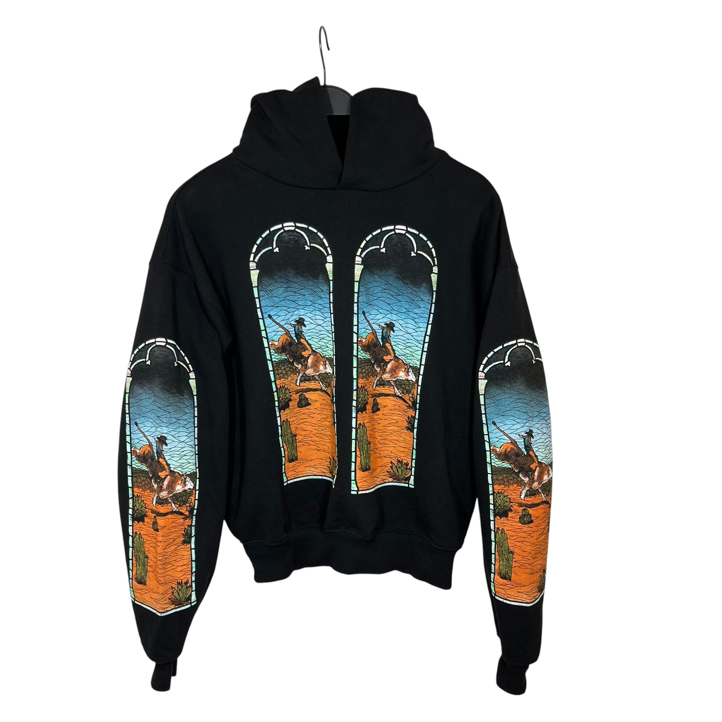 WHO DECIDES WAR/Hoodie/L/Cotton/BLK/cowboy church view 1