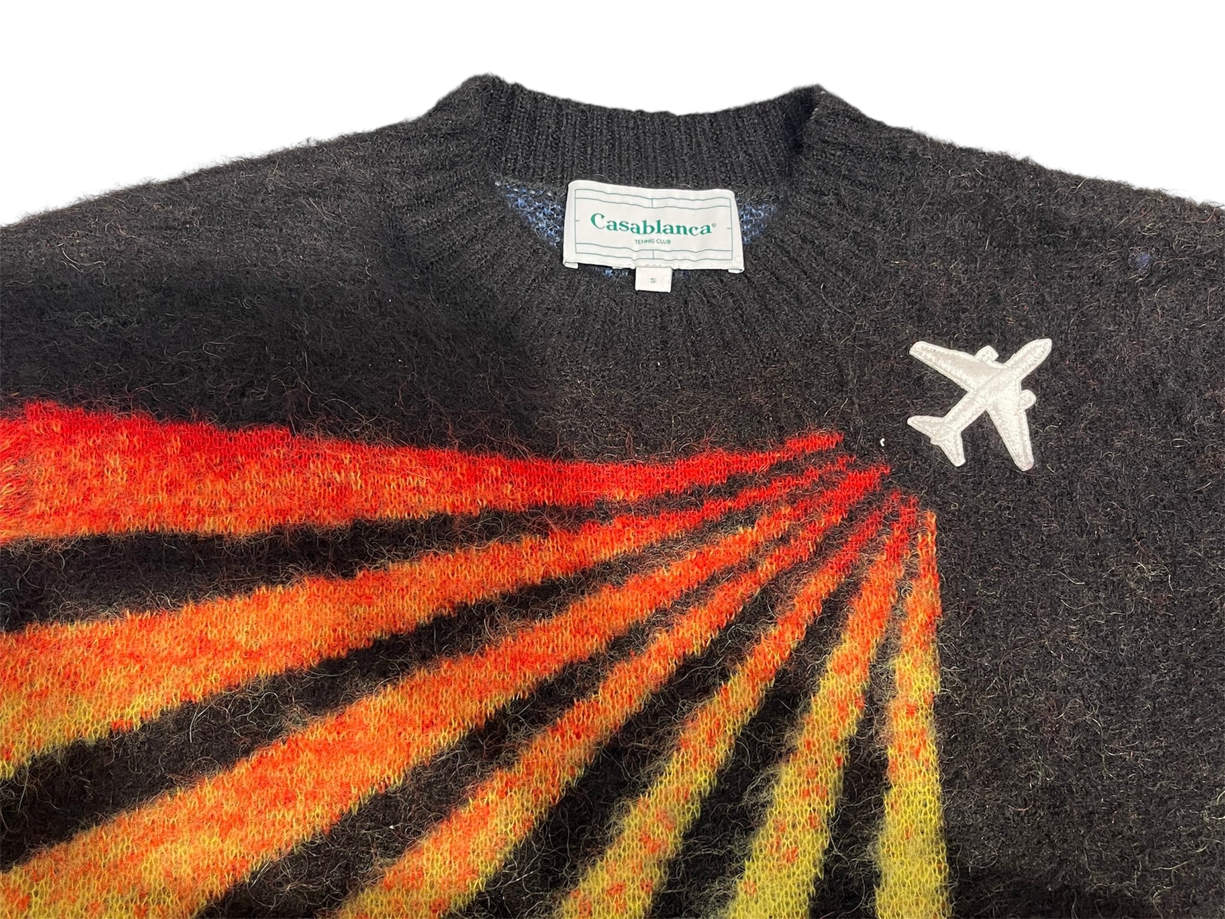 CASABLANCA/Sweater/S/Stripe/Wool/BLK/PLANE STRIPED MOHAIR view 3