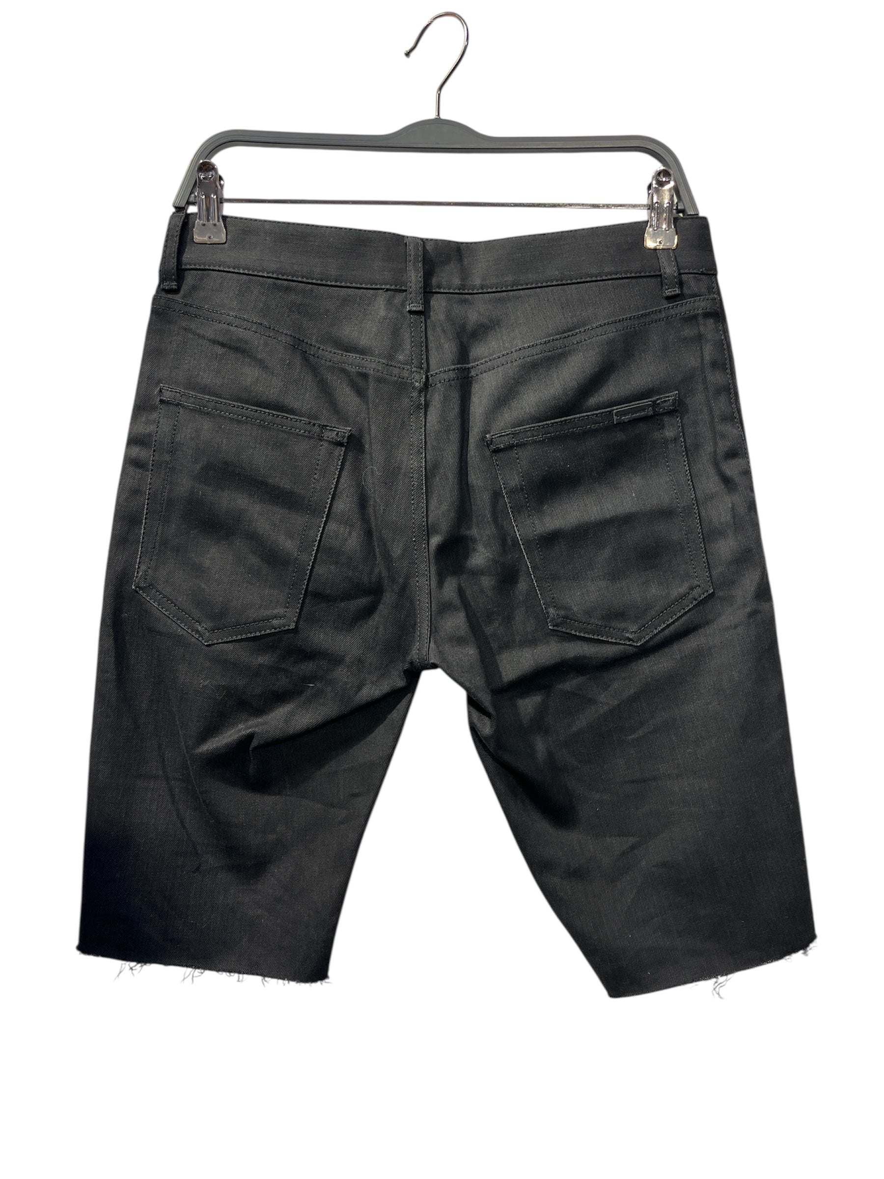 SAINT LAURENT/Shorts/26/Denim/BLK/RAW HEM SHORTS view 2