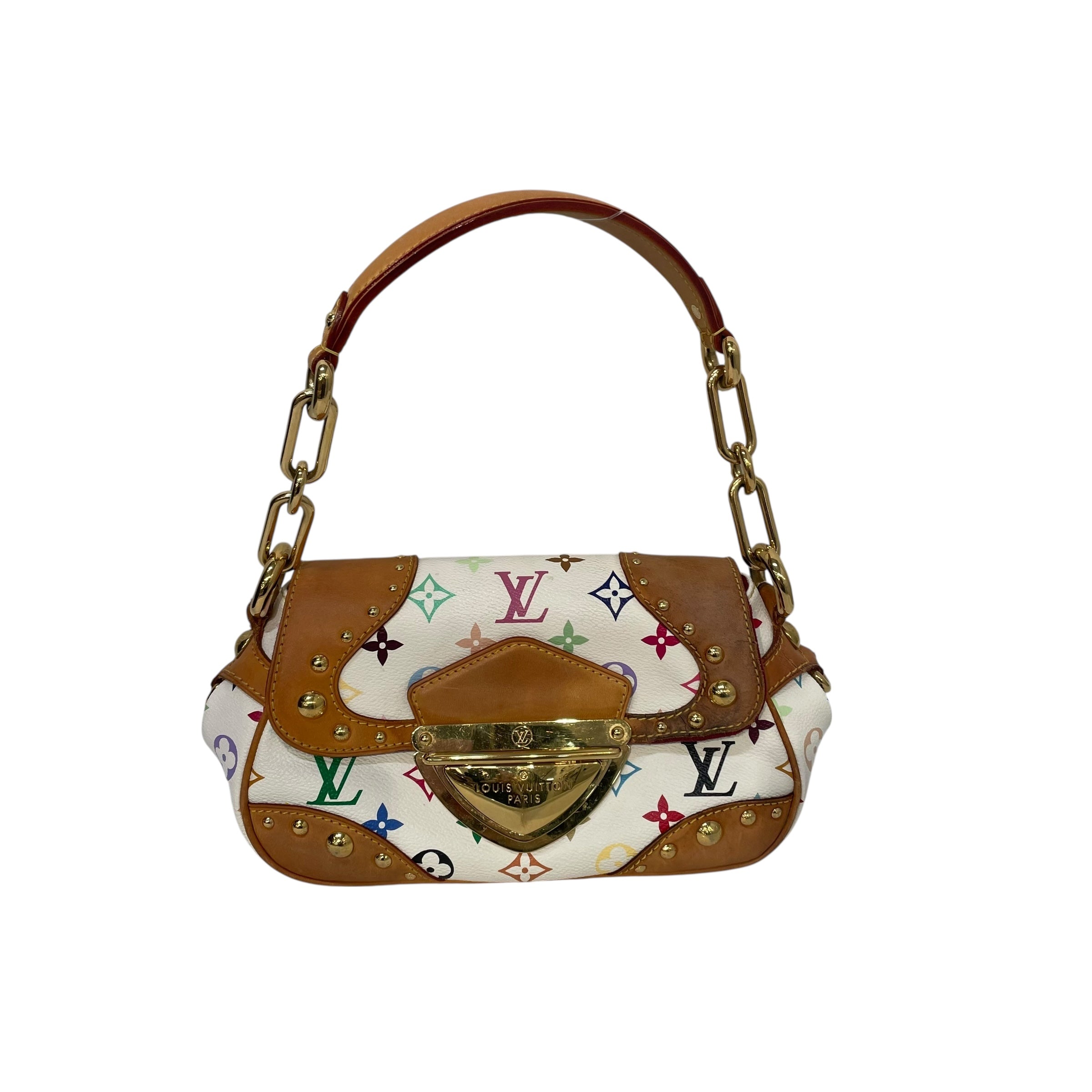 LOUIS VUITTON/Hand Bag/Monogram/Leather/WHT/multi color monogram marilyn view 1