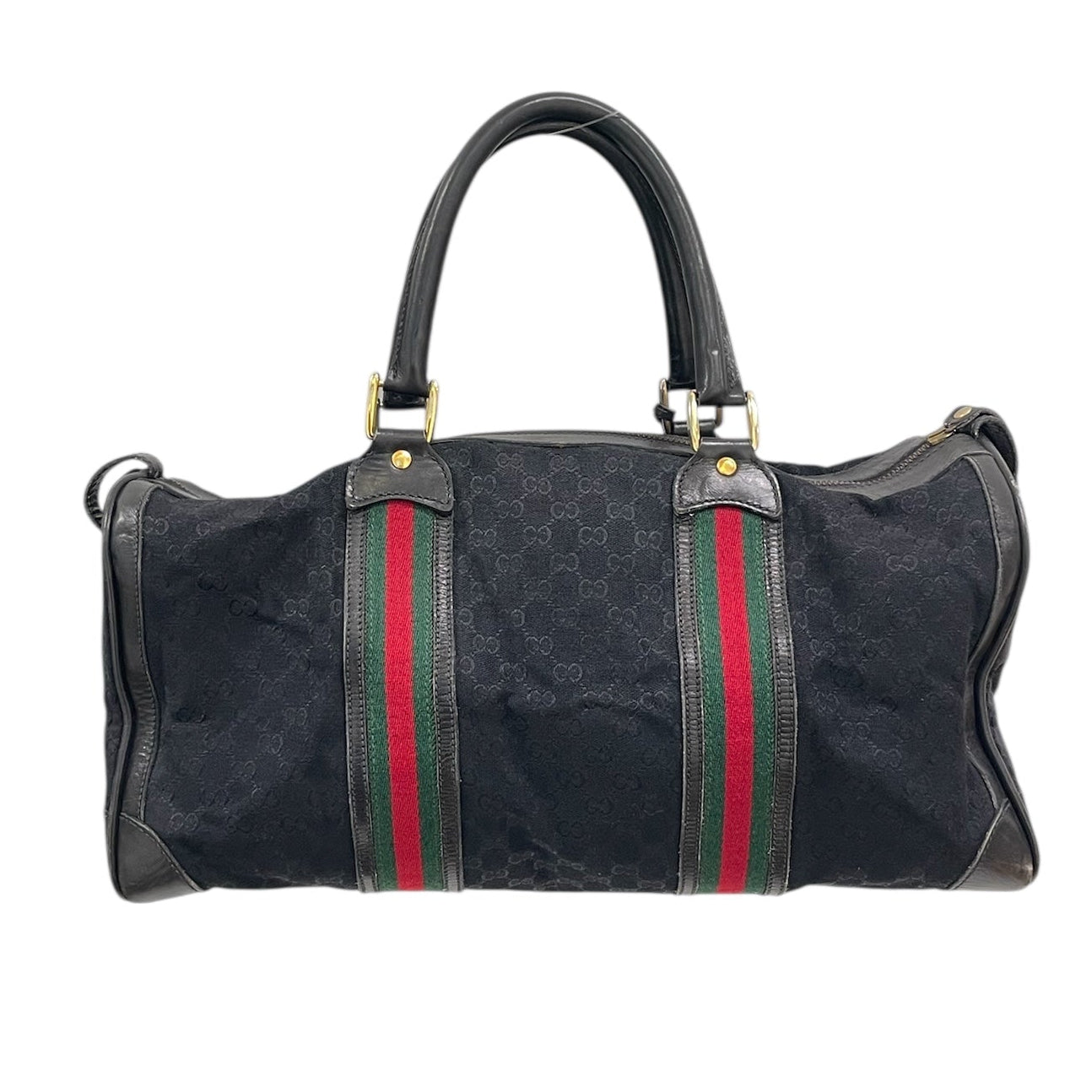 GUCCI/Boston Bag/Monogram/BLK/RED/GRN STRIPES view 2