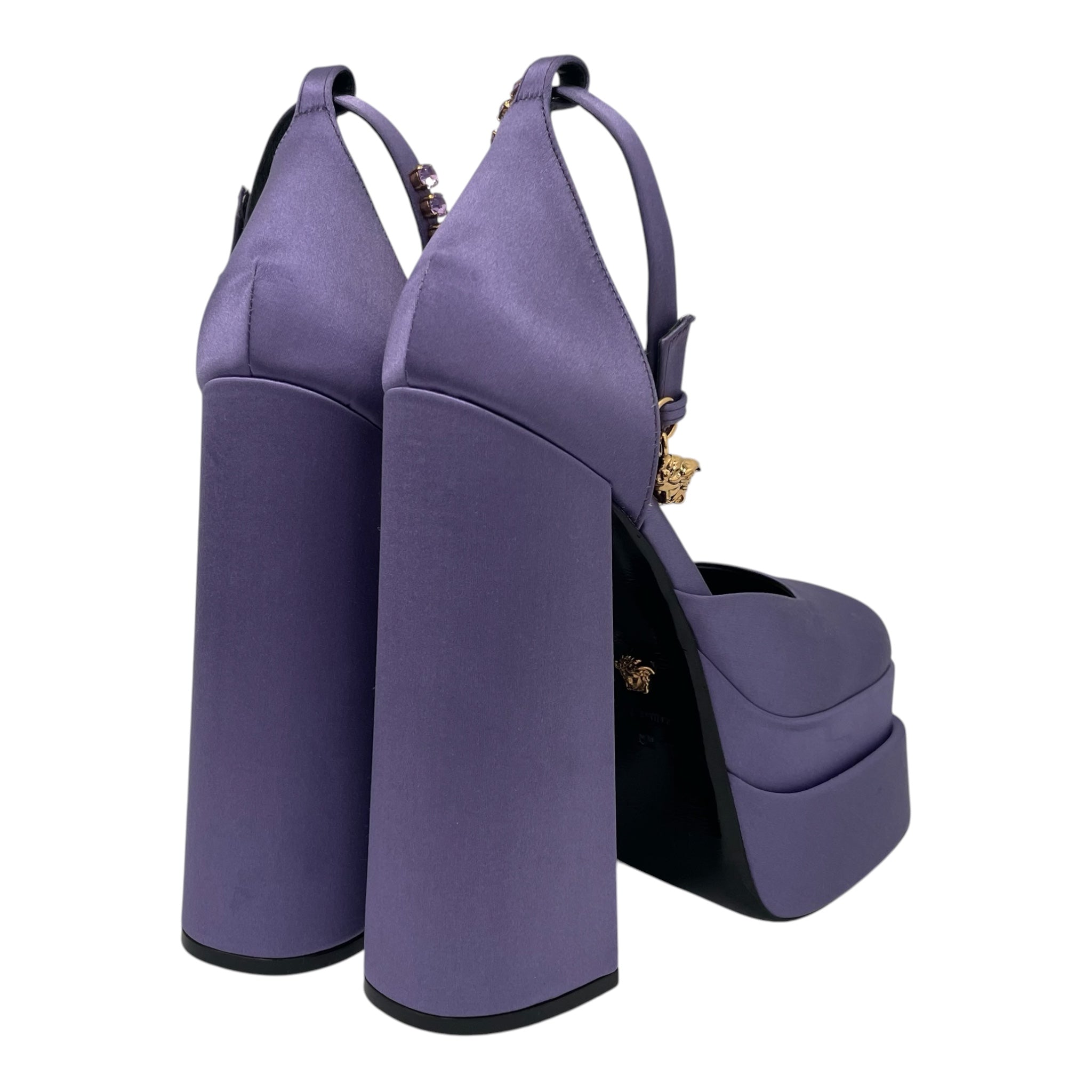 VERSACE/Heels/US 7.5/Silk/PPL/SATINPURPLEMEDUSA view 3