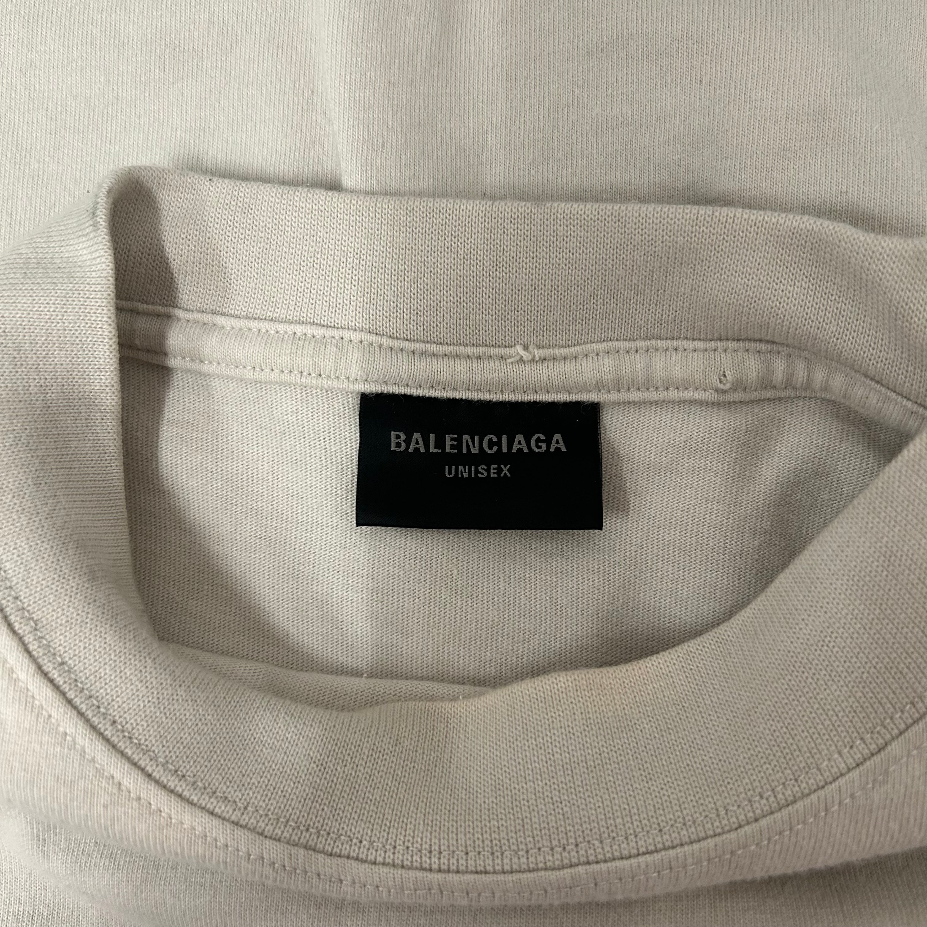 BALENCIAGA/LS T-Shirt/3/Cotton/CRM/XXXL EMBROIDERED LOGO view 3