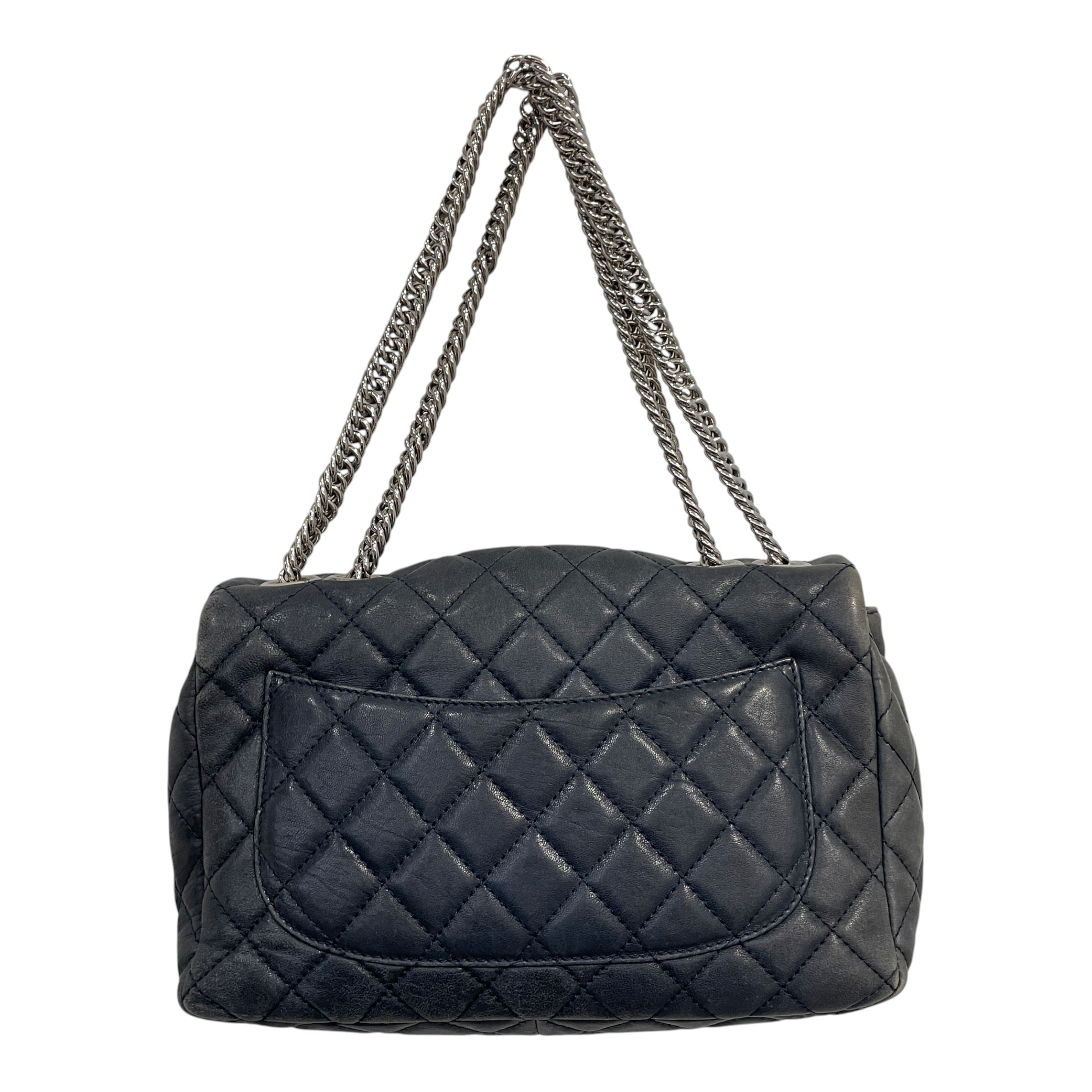 CHANEL/Hand Bag/Lambskin/NVY/classic soft singleflap dwhybr view 2