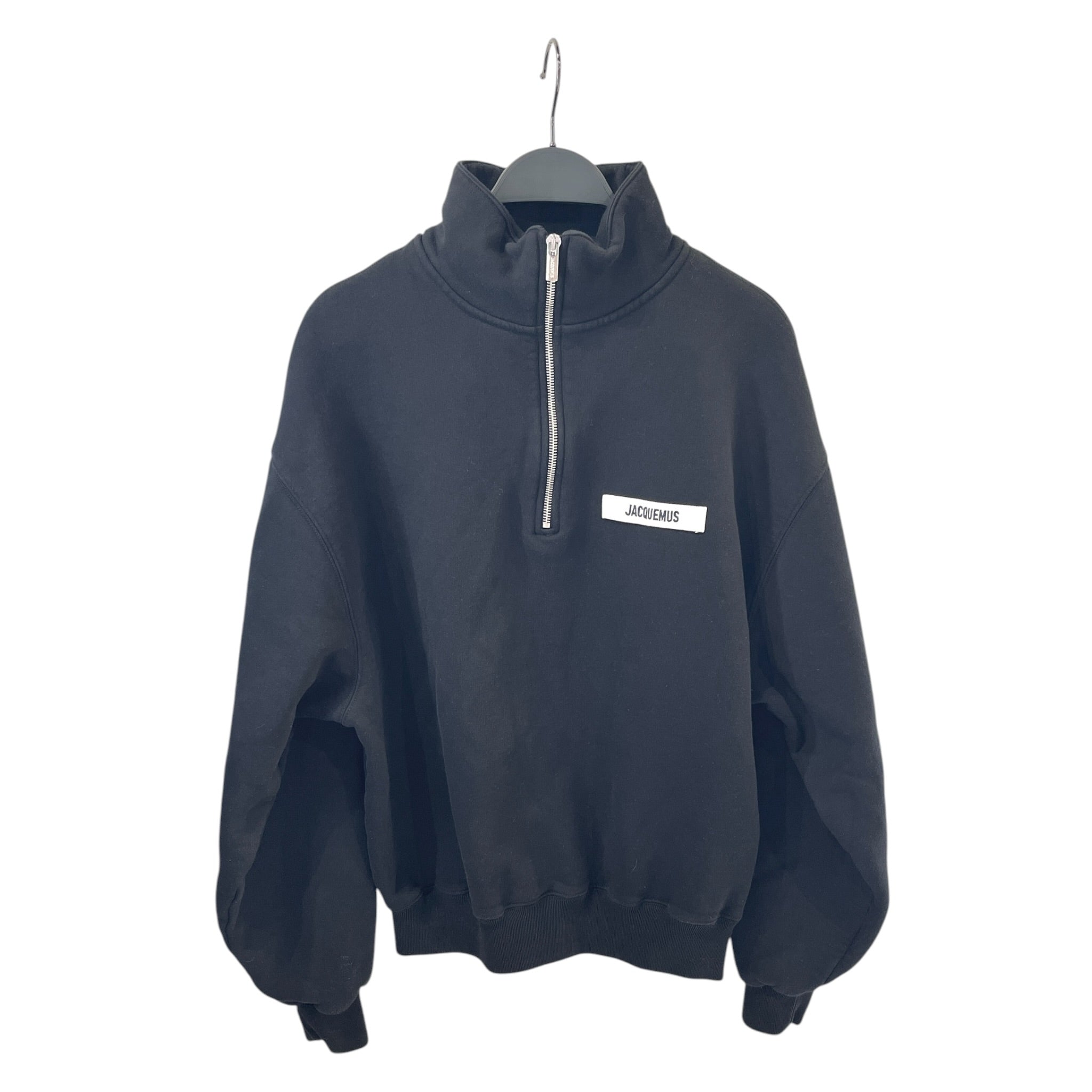 JACQUEMUS/Sweatshirt/S/Cotton/BLK/GROS GRAINED ZIPPED ROLLNECK view 1