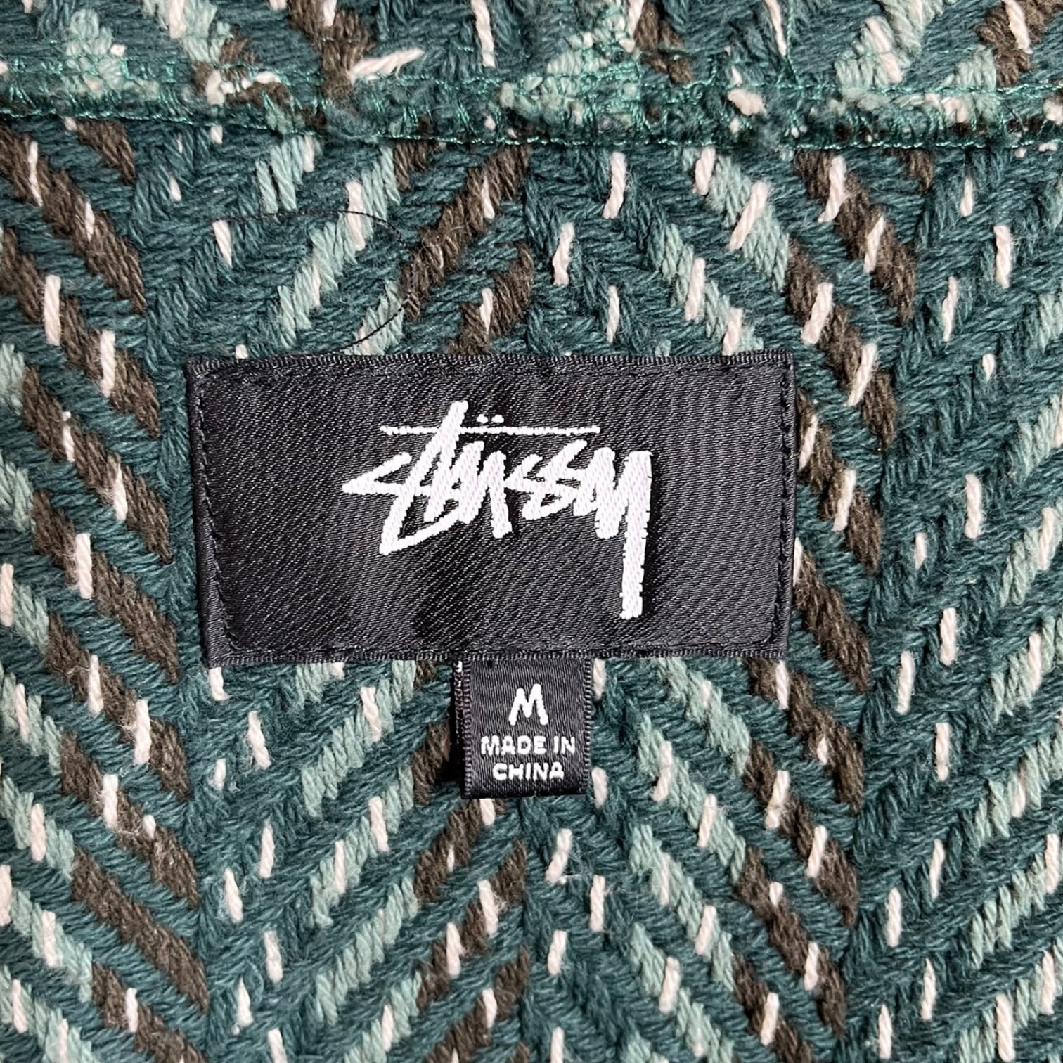STUSSY/UNION/Hoodie/M/Stripe/Cotton/GRN/Oversize/Zipper Poncho view 3