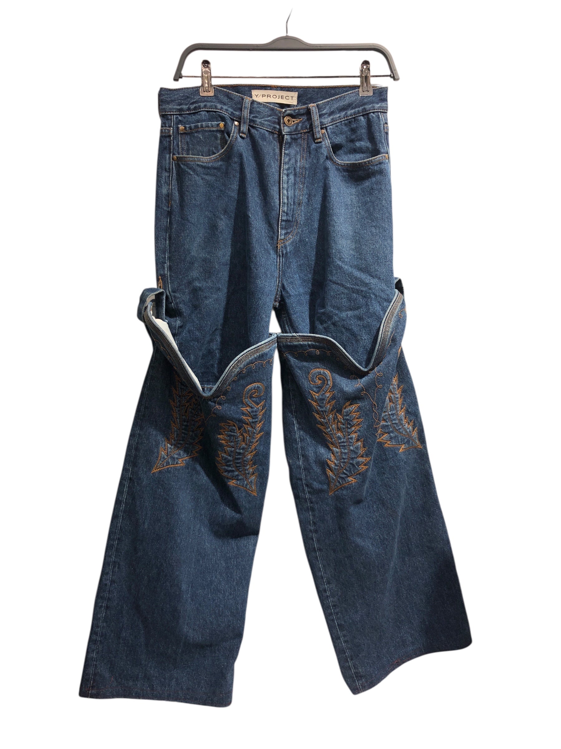Y/PROJECT/Pants/30/Denim/NVY/Removeable Cowboy Cuff view 1
