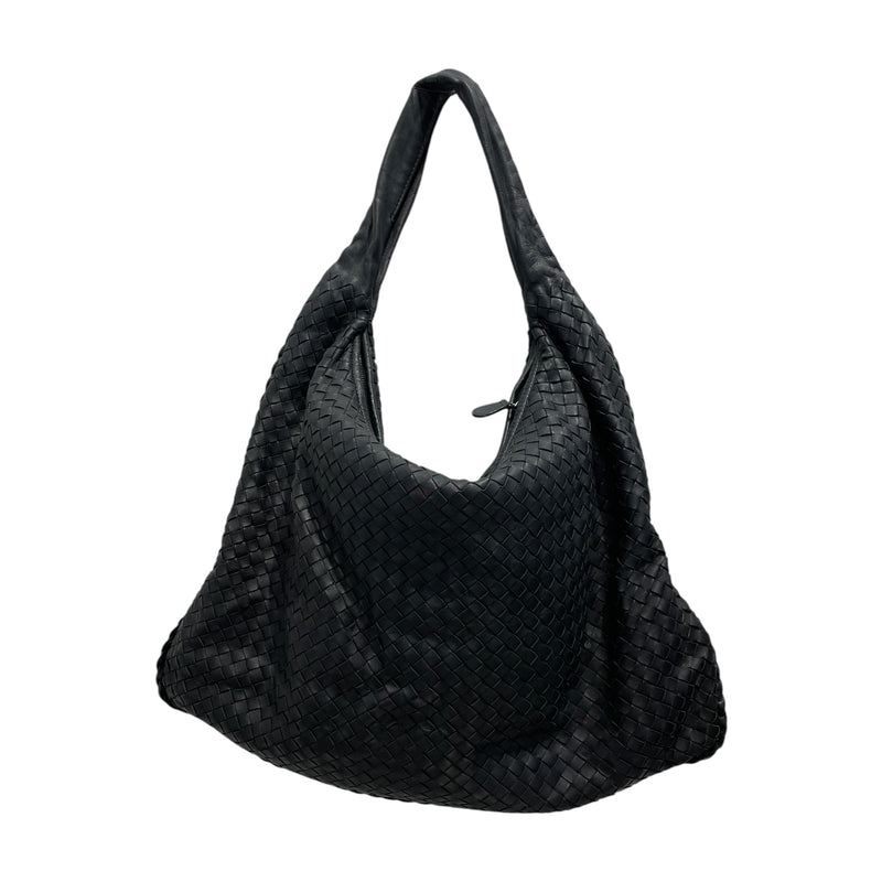 BOTTEGA VENETA/Hand Bag/OS/Leather/BLK/HOBO INTECCIATO