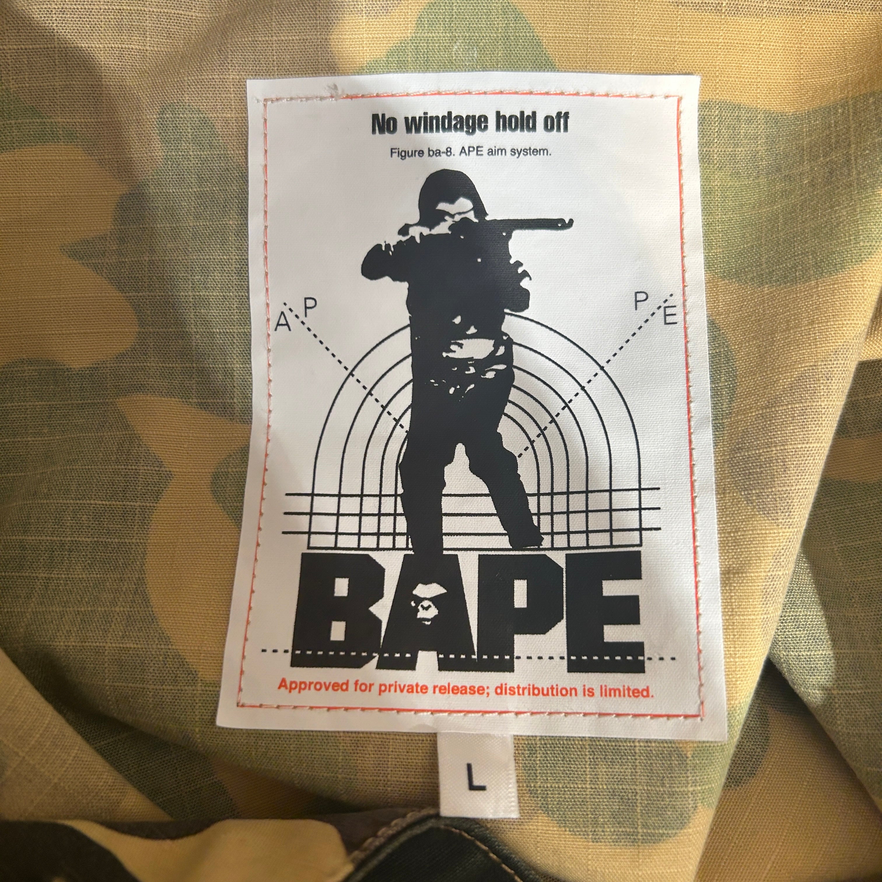 A BATHING APE/LS Shirt/L/Cotton/BEG/Camouflage/ ops proper uniform view 3