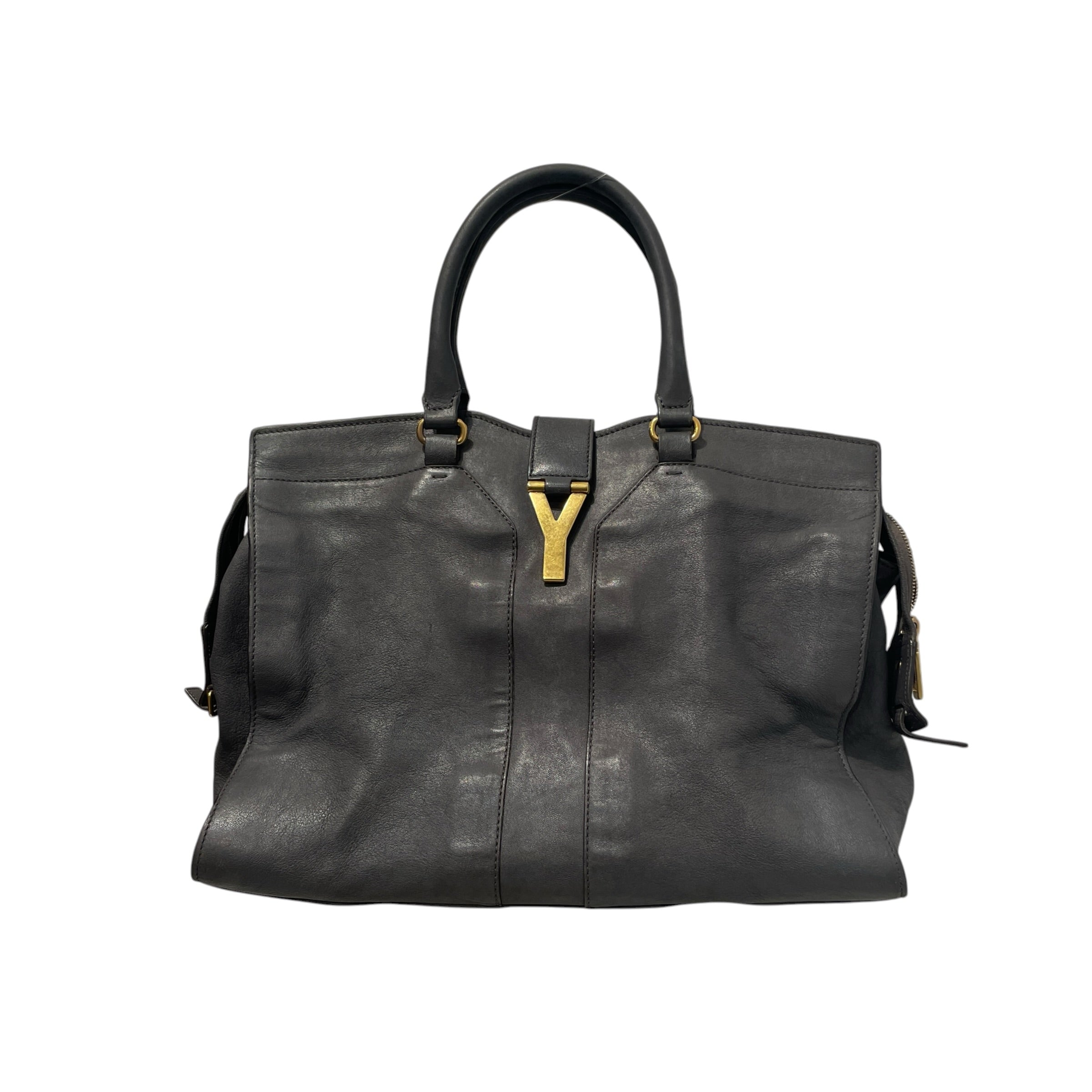 YVES SAINT LAURENT/Hand Bag/Leather/GRY/Cabas Chyc Tote Leather Bag view 1