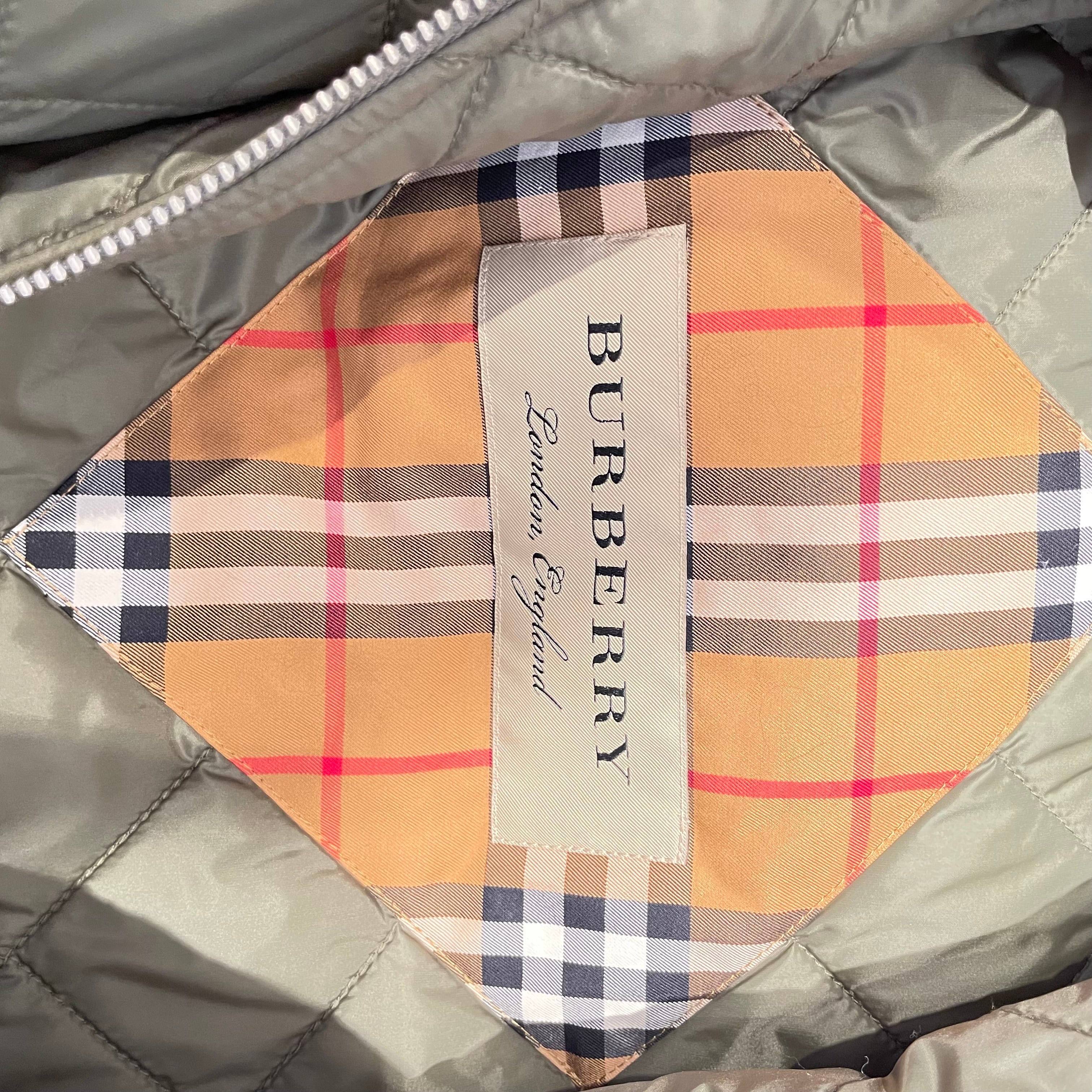 BURBERRY LONDON/Coat/S/Nylon/GRN/Olive Green Quilted Parka view 3