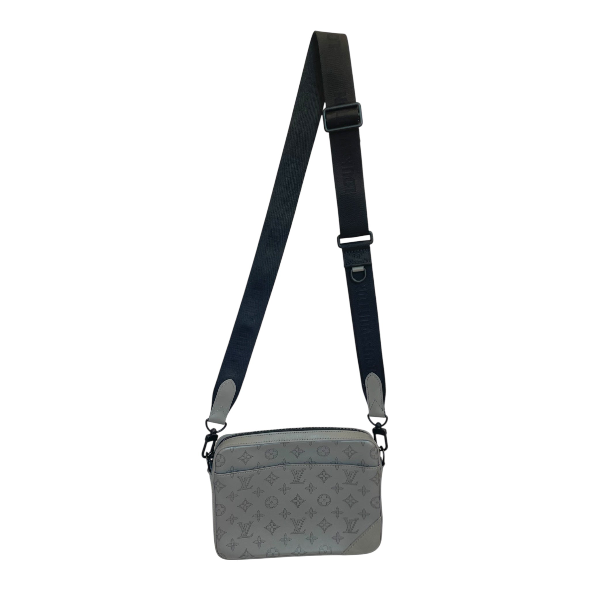 LOUIS VUITTON/Cross Body Bag/Monogram/Leather/GRY/trio messenger bag/pouch view 2