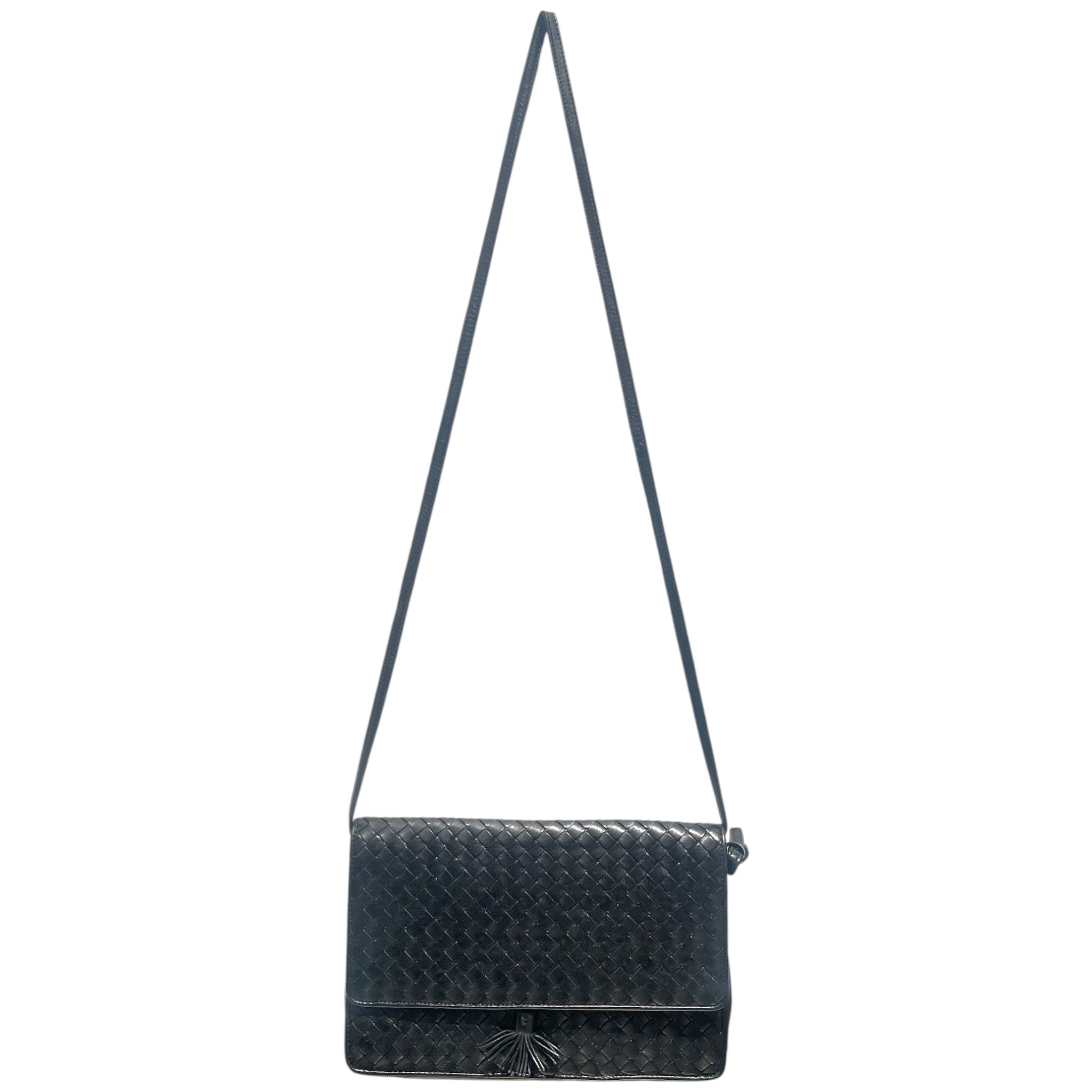 BOTTEGA VENETA/Cross Body Bag/Leather/BLK/Vintage Intrecciato Tassel Bag view 1