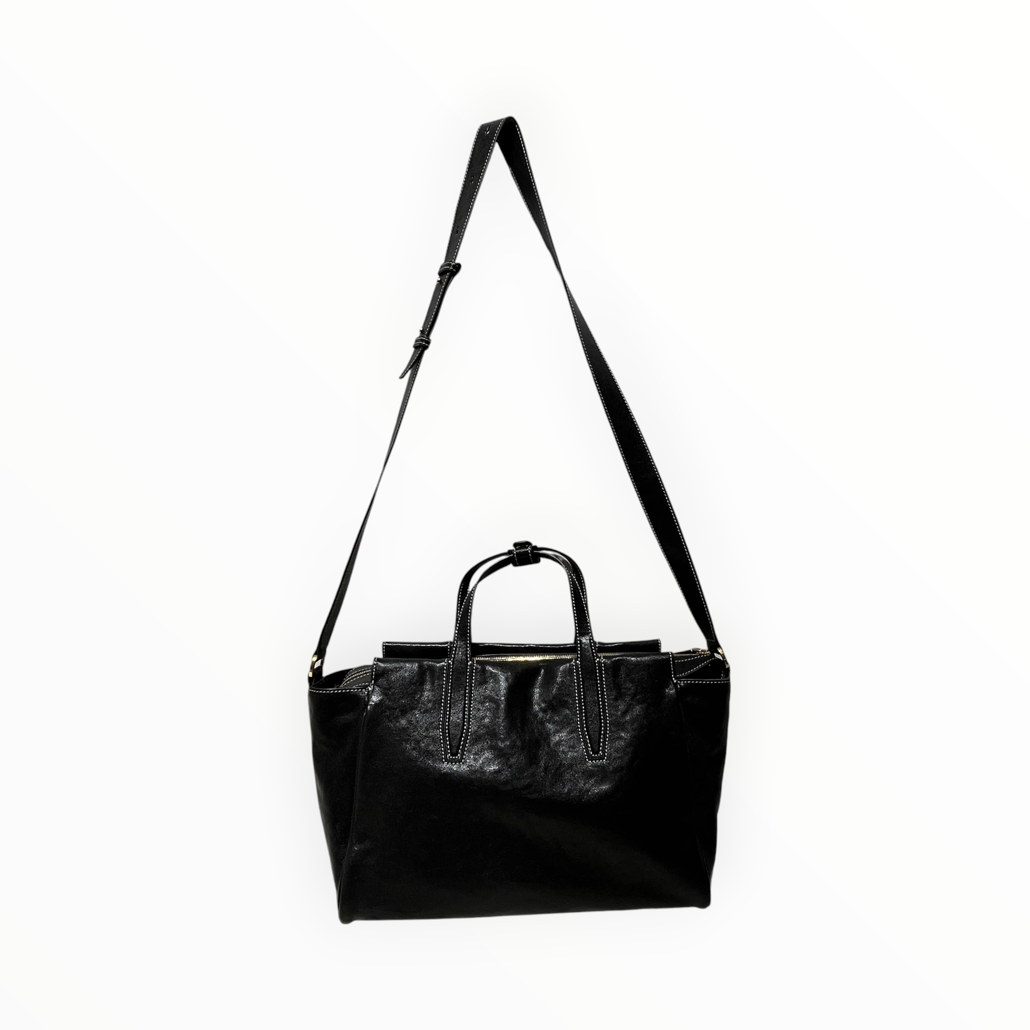 SONGMONT/Tote Bag/Leather/BLK/GOLDHARDWARE view 2