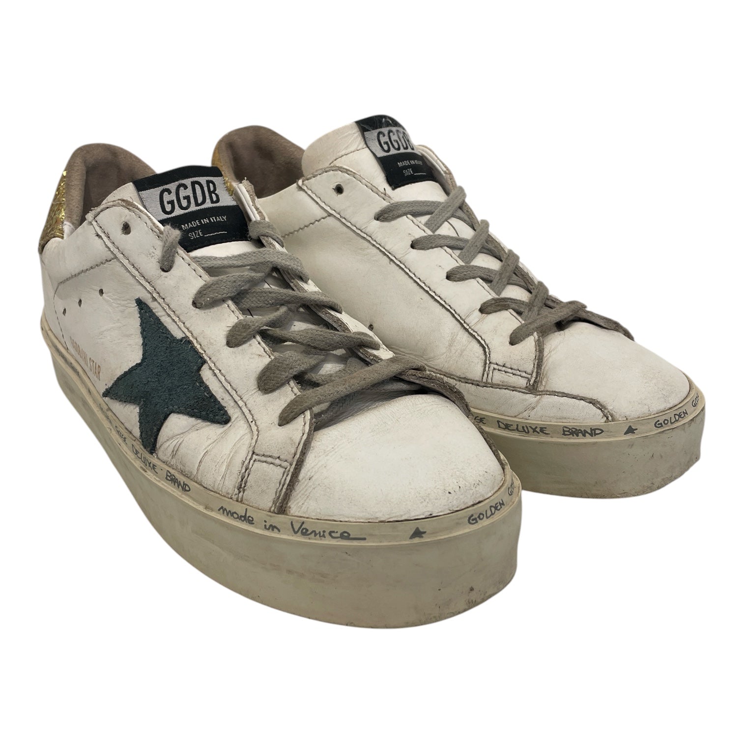 GOLDEN GOOSE/Low-Sneakers/EU 39/Leather/WHT/Gold Glitter view 1