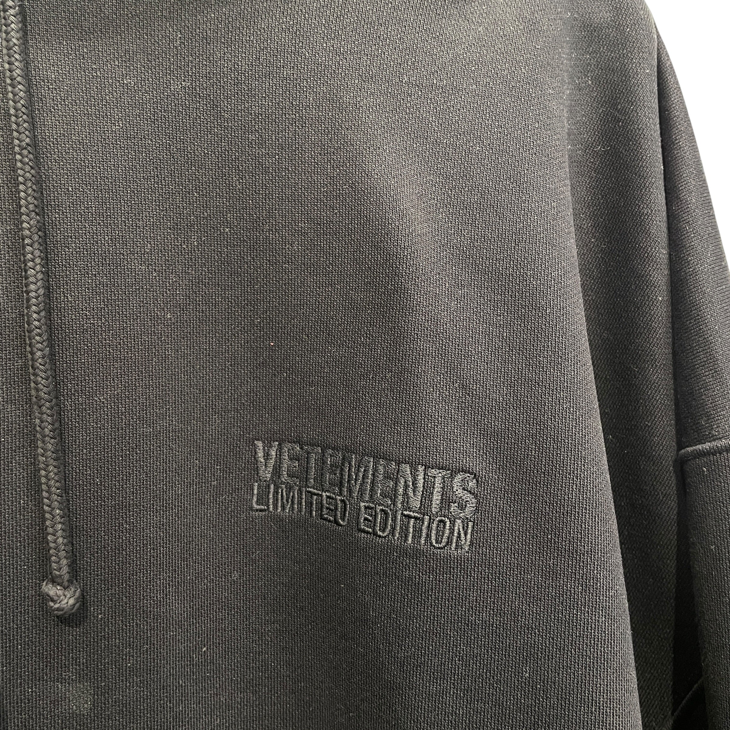 VETEMENTS/Hoodie/L/Cotton/BLK/REVERSIBLE HOODIE view 4