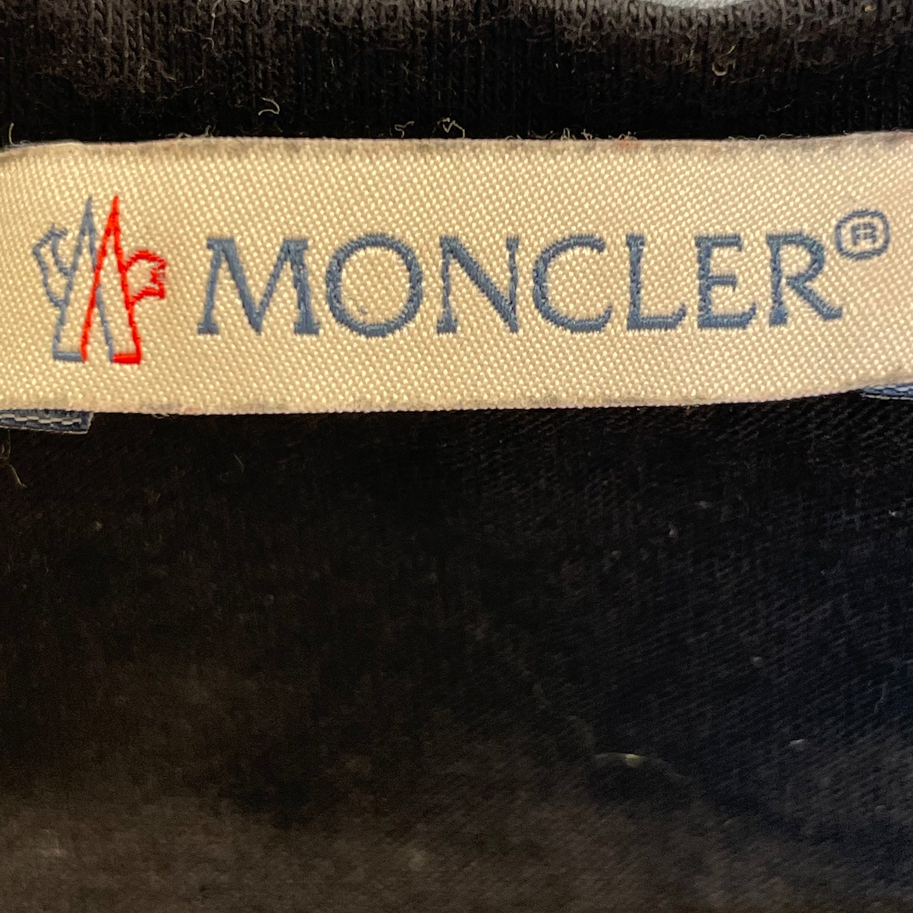 MONCLER/T-Shirt/S/Cotton/BLK/plain black logo t shirt view 3
