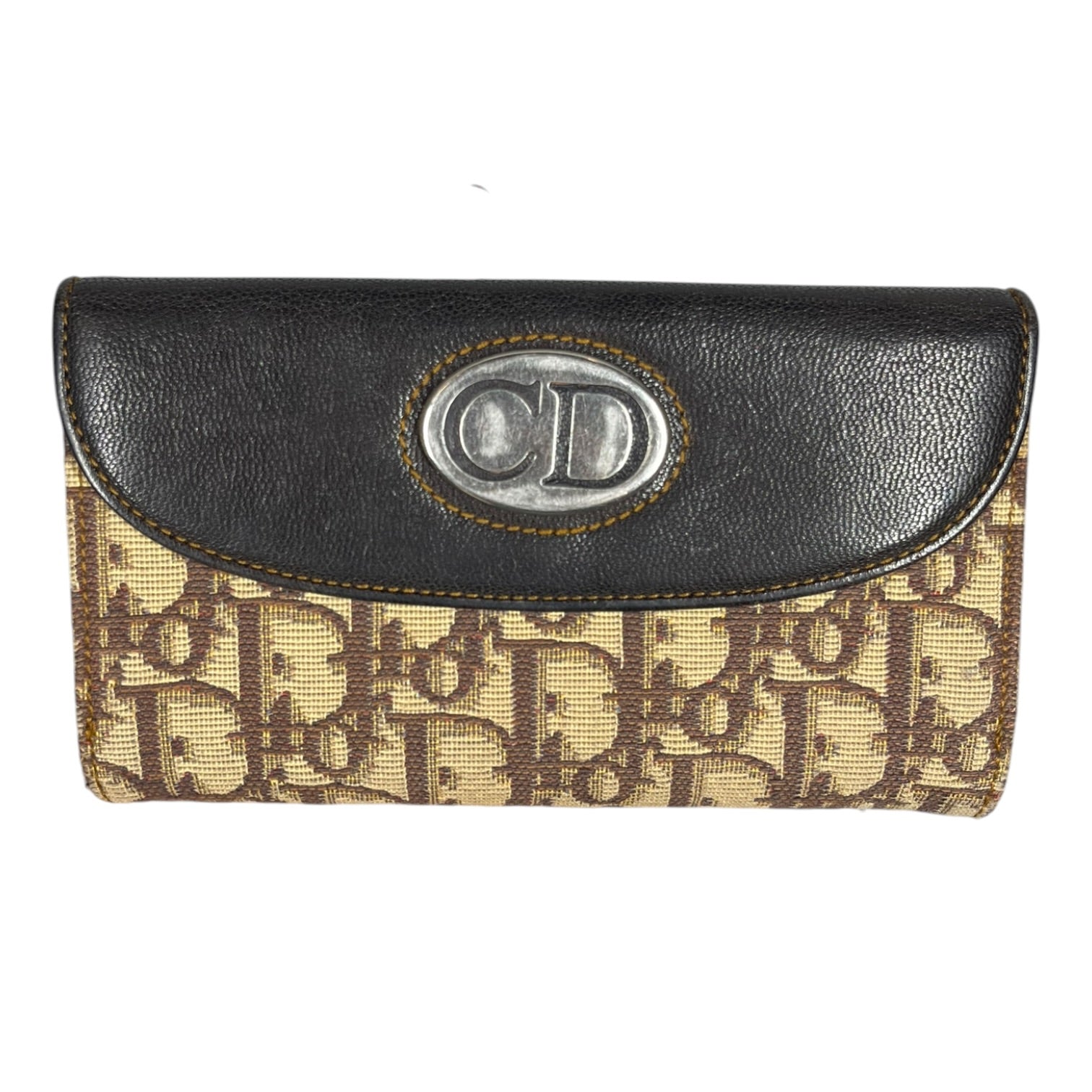 Christian Dior/Long Wallet/Monogram/BRW/L's/CD Vintage Trotter Wallet view 1