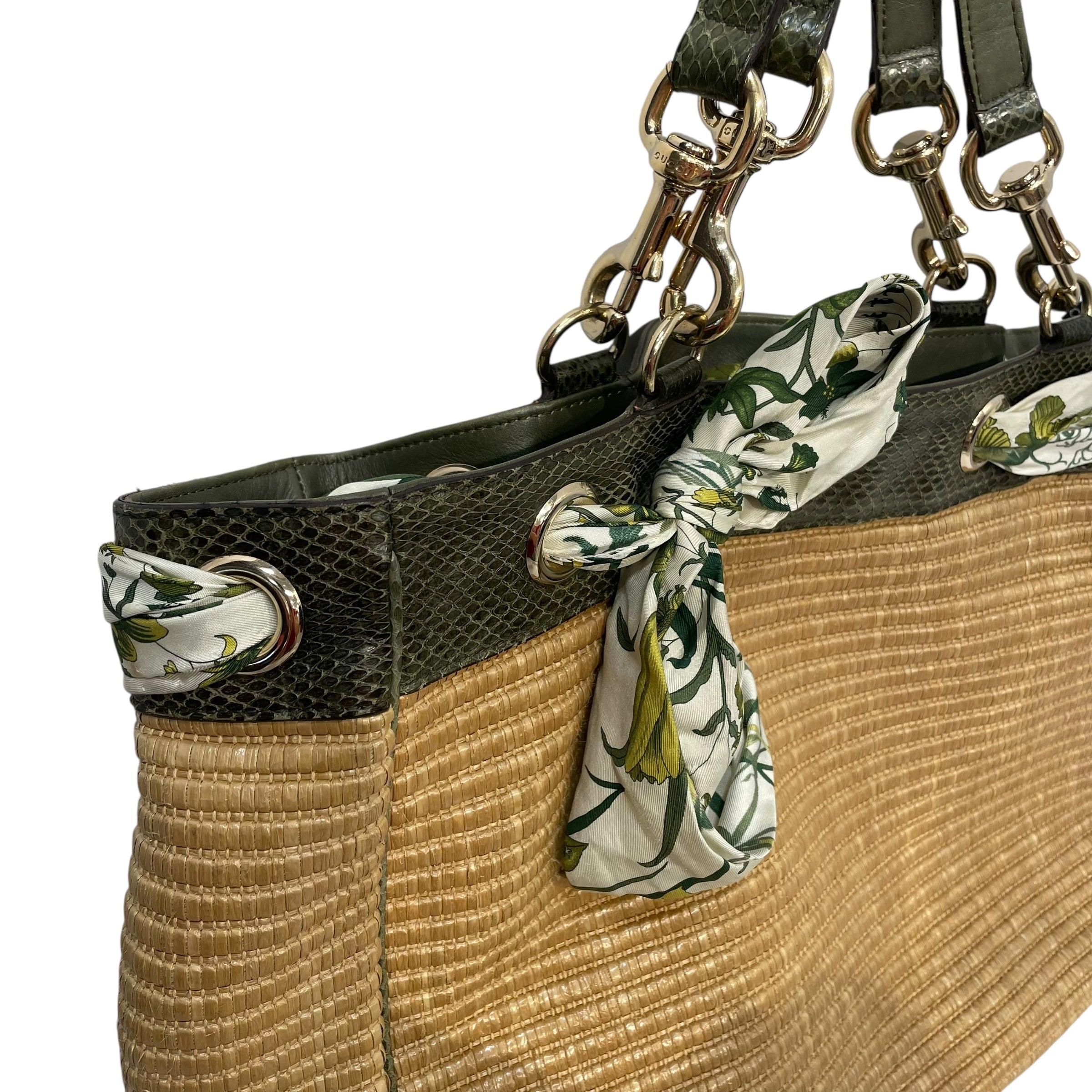 GUCCI/Tote Bag/Border/KHK/RAFFIA TOTE view 6
