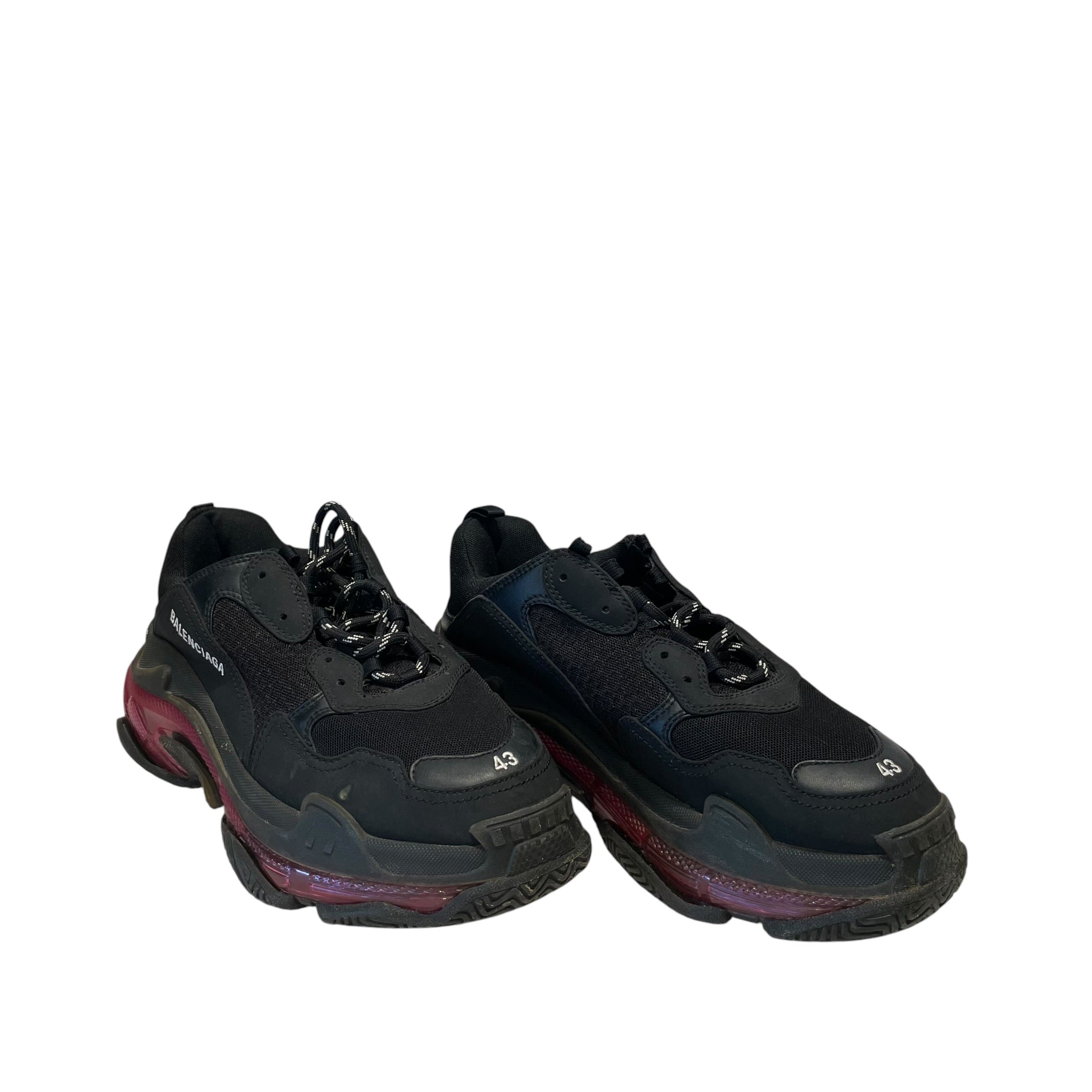BALENCIAGA/Low-Sneakers/US 10/BLK/TRIPLE S SNEAKERS PINK SOLE view 1