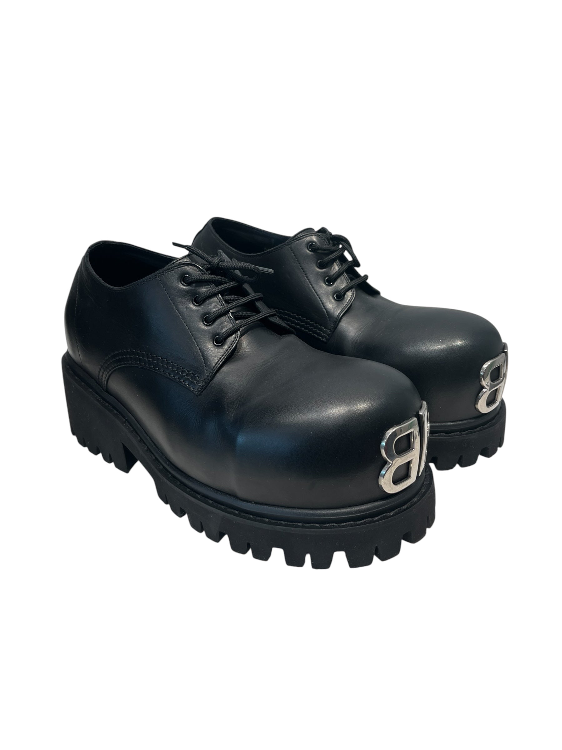 BALENCIAGA/Boots/US 12/Leather/BLK/OVERSIZED DERBY view 1
