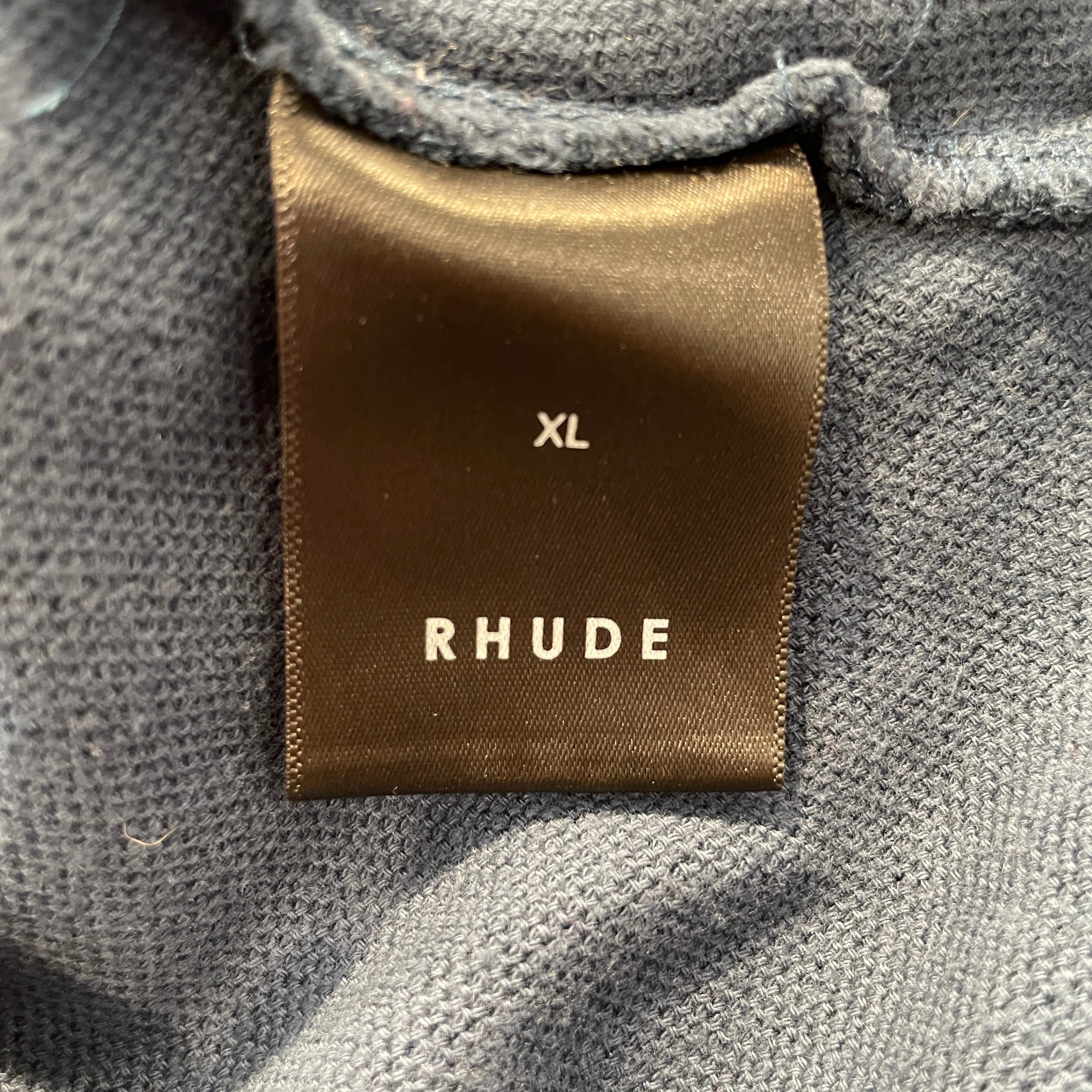 RHUDE/LS Shirt/XL/Cotton/BLU/long sleeve polo, white logo view 4