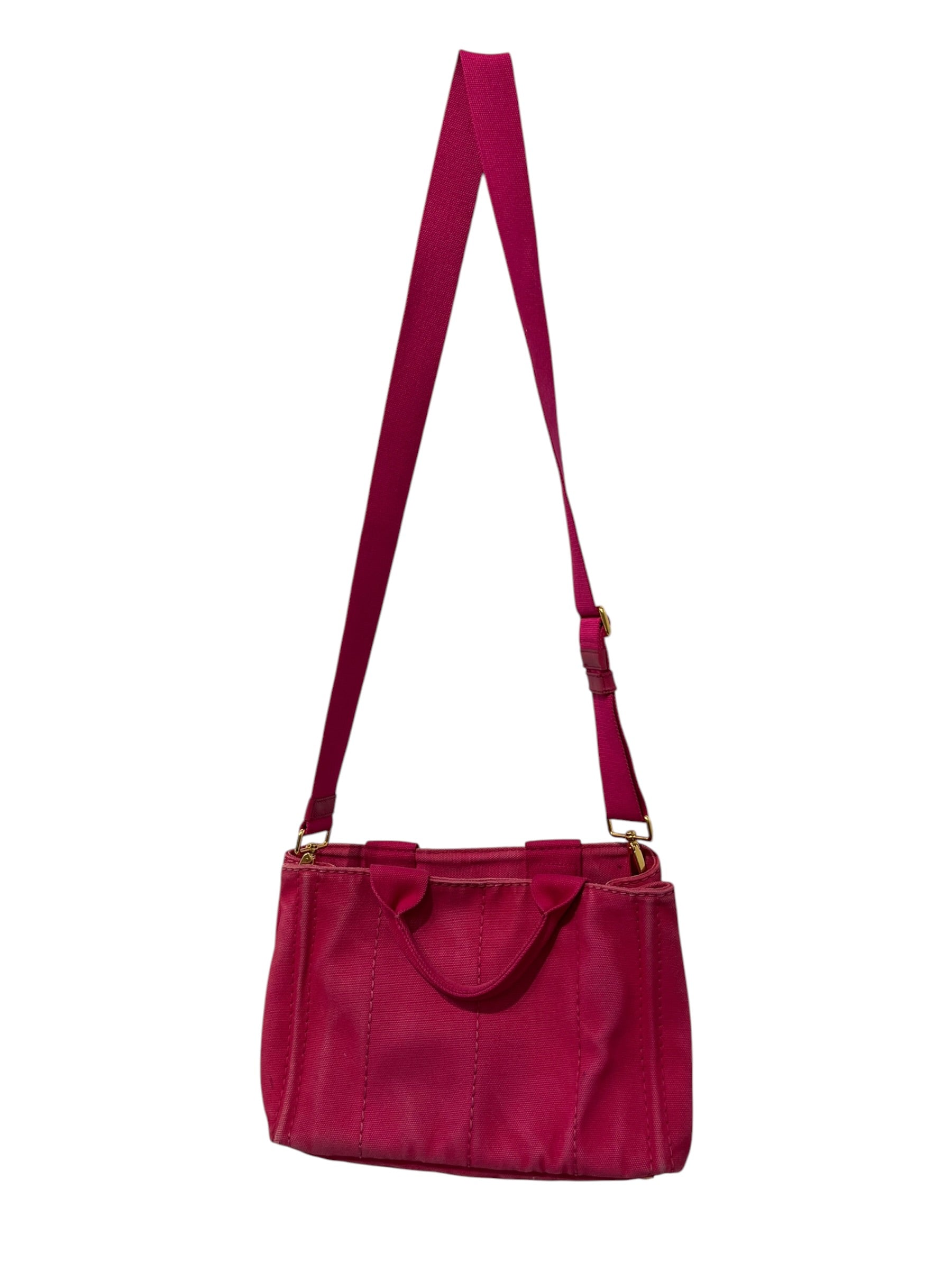 PRADA/Tote Bag/Cotton/PNK/CANAPA LOGO TOTE view 2