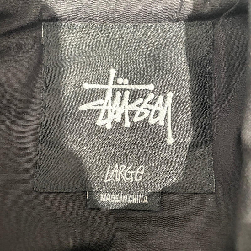 STUSSY/Trench Coat/L/Cotton/BLK/