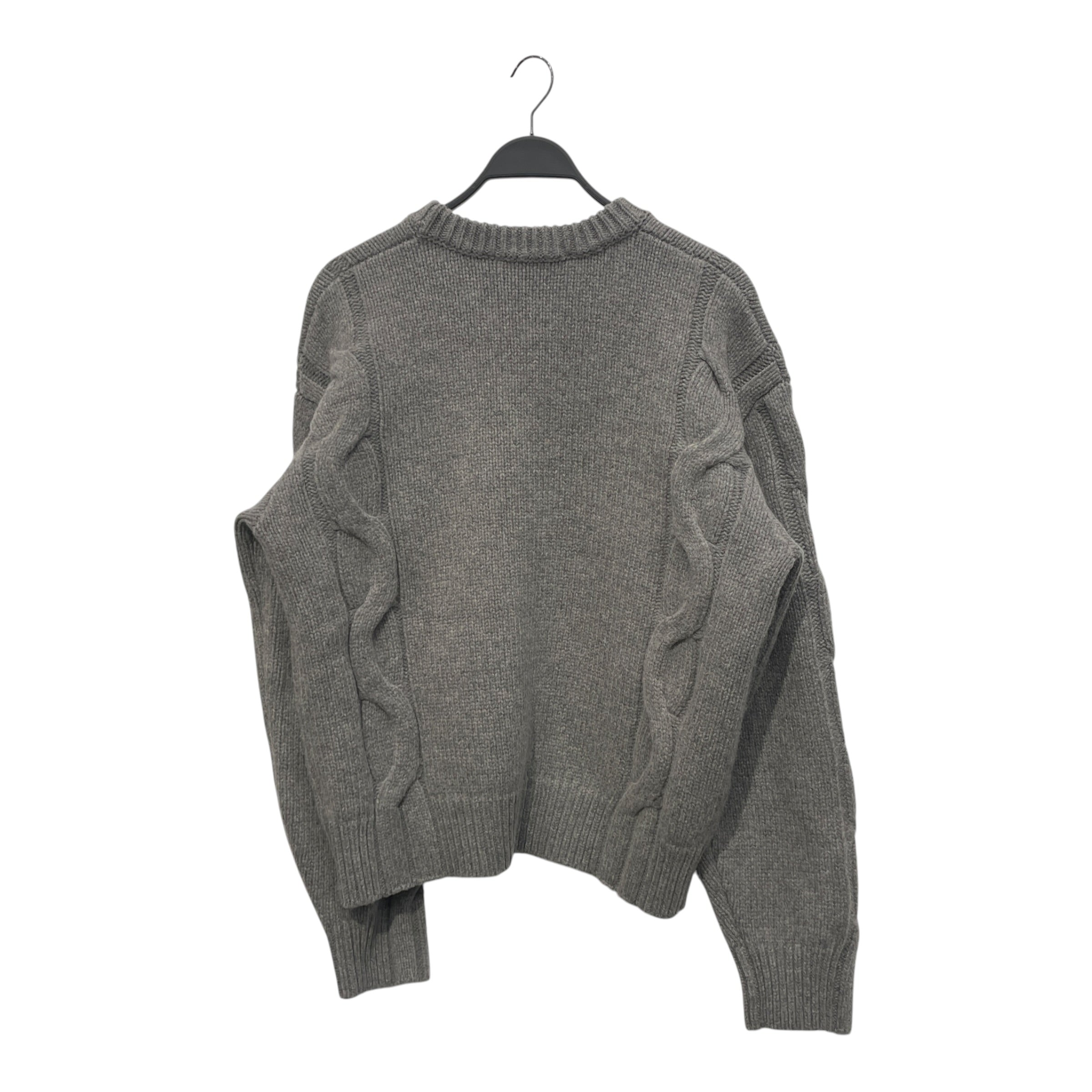 Axel Arigato/Heavy Sweater/L/Wool/GRY/AA GRY BEAM CABLEKNIT SWEATER view 2