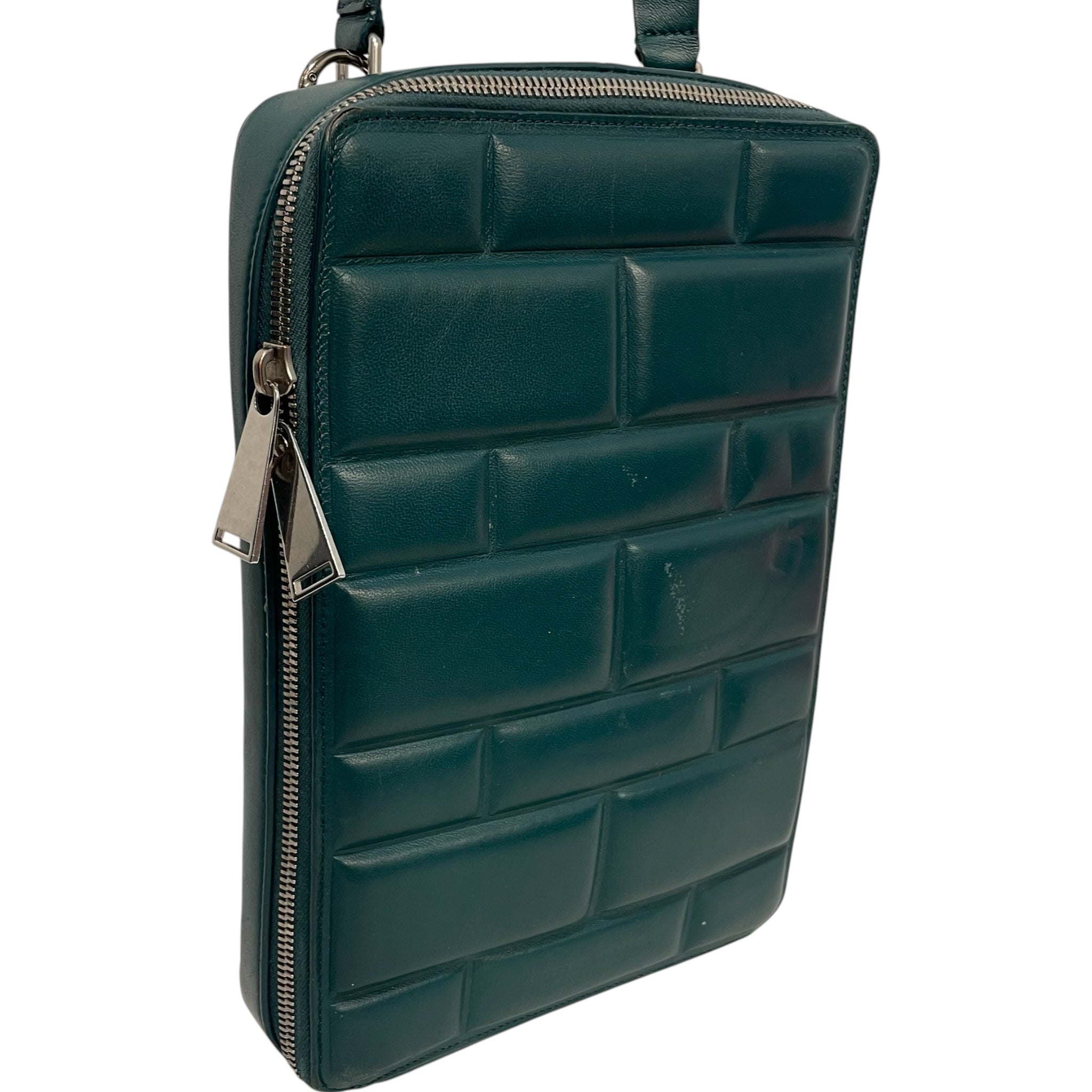 BOTTEGA VENETA/Cross Body Bag/Leather/GRN/BLOCK PATTERN ALL OVER view 3