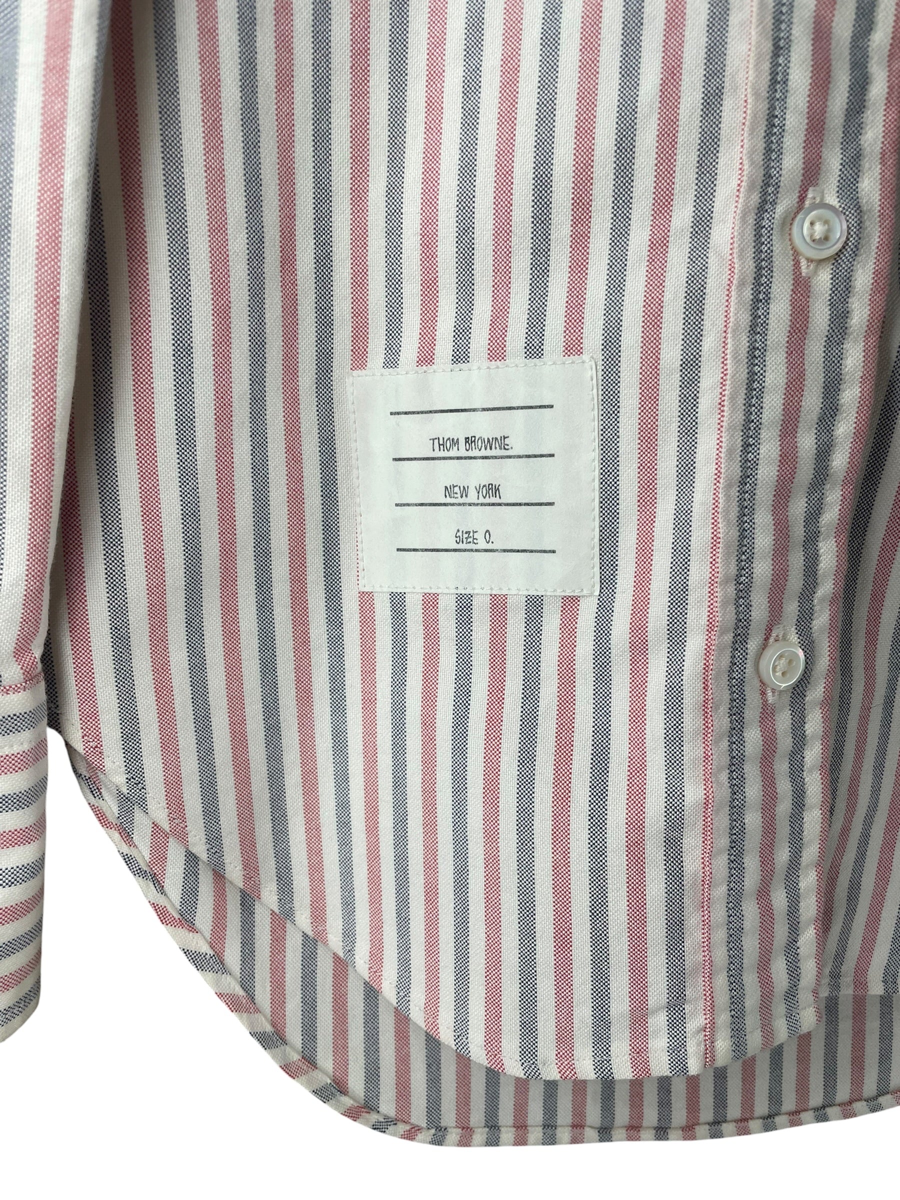 THOM BROWNE. NEW YORK/LS Shirt/0/Cotton/WHT/Stripe/RED BLACK STRIPE SHIRT CW1D621 view 5
