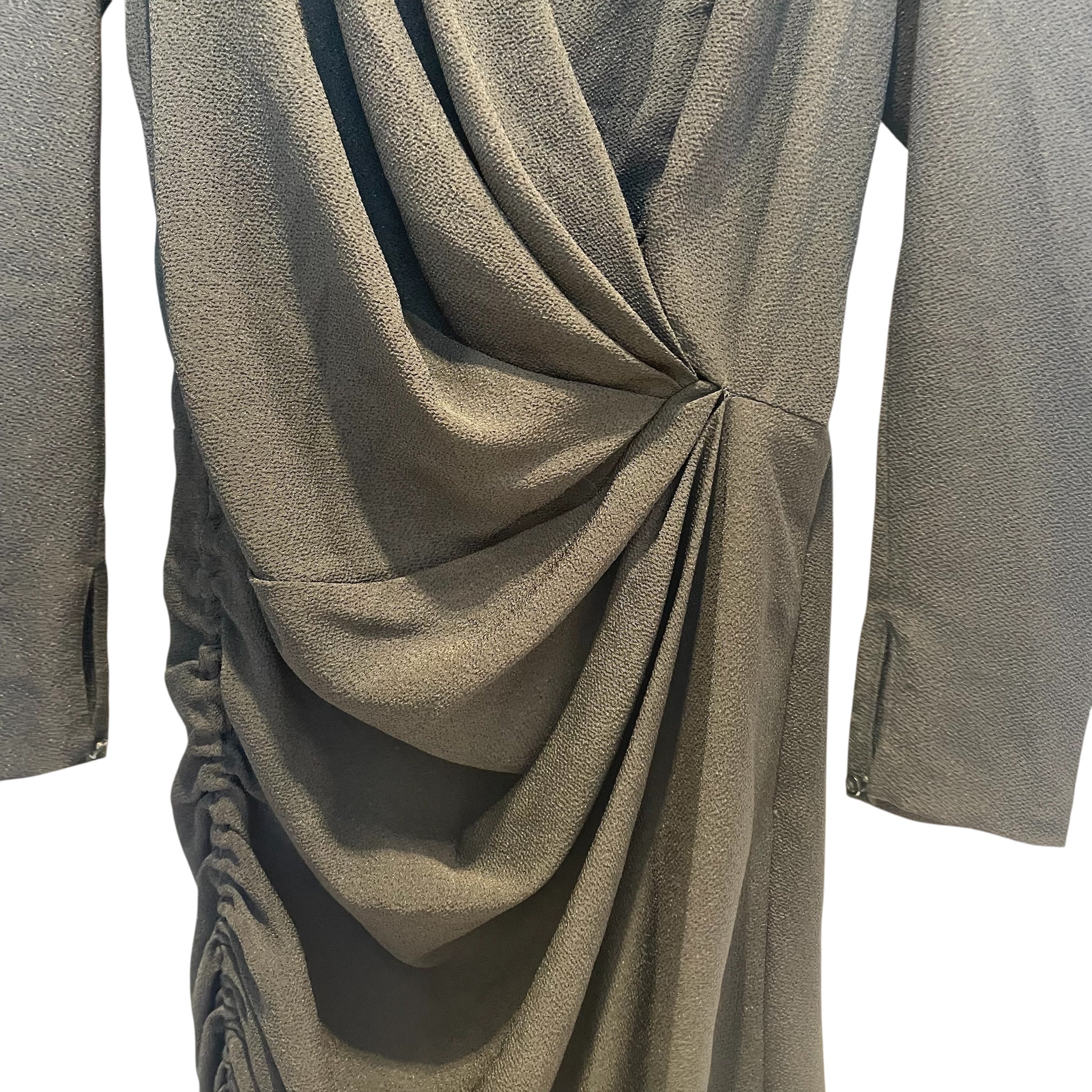 BALENCIAGA/LS Dress/38/Polyester/BLK/ruffle view 3