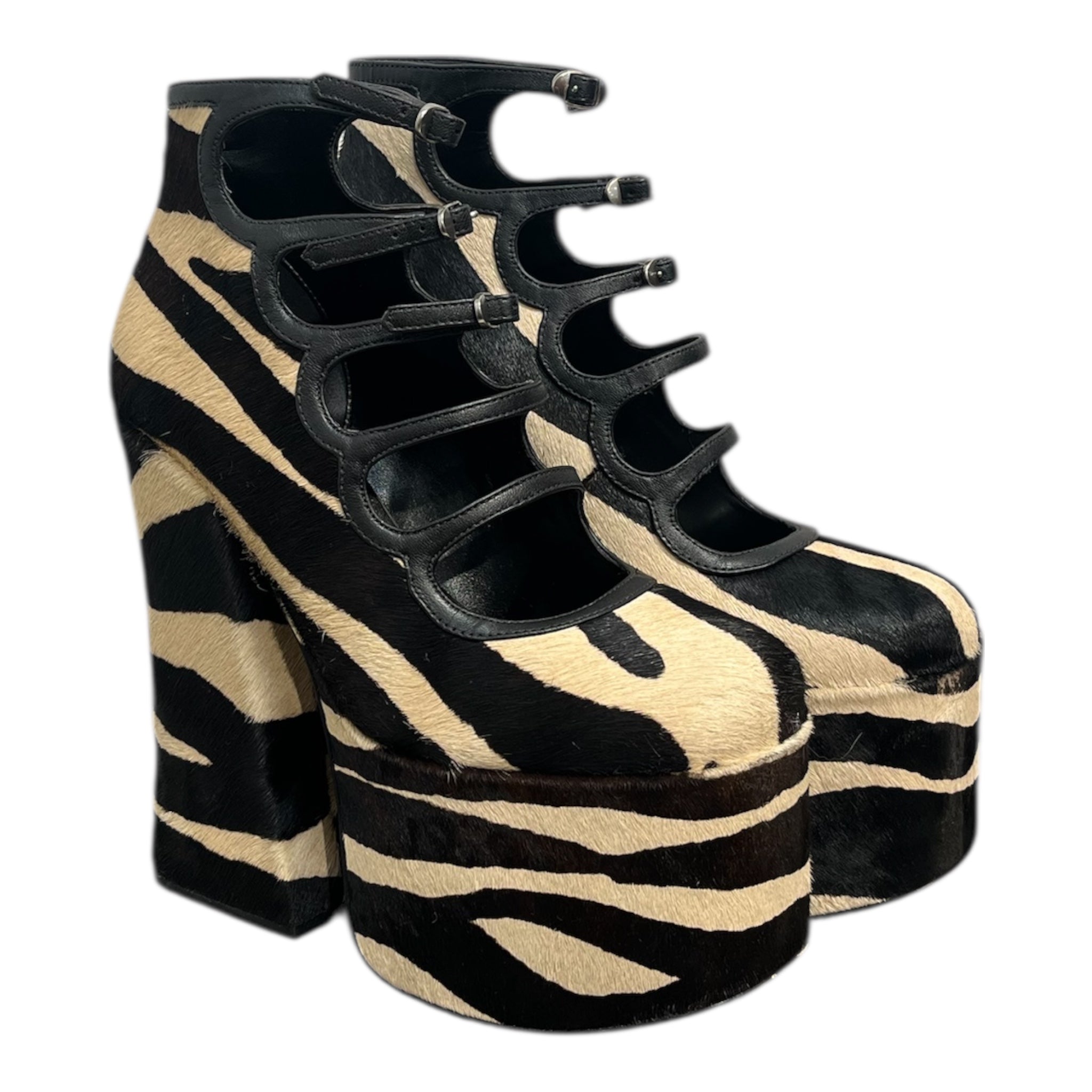 MARC BY MARC JACOBS/Heels/EU 38/All Over Print/BLK/ZEBRA PRINT PLATFORM view 1