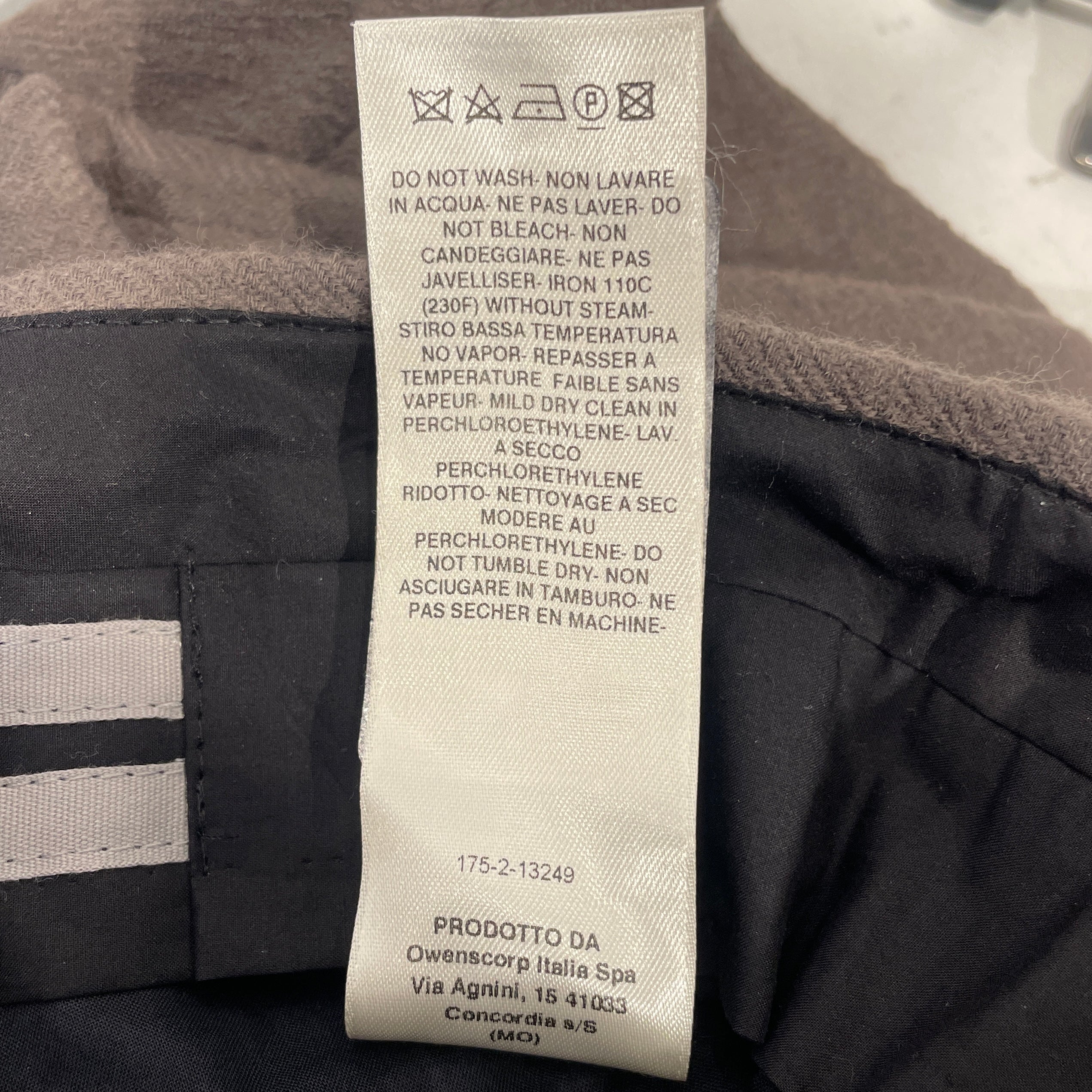 Rick Owens/Straight Pants/42/Wool/GRY/RPF19F5309 view 4