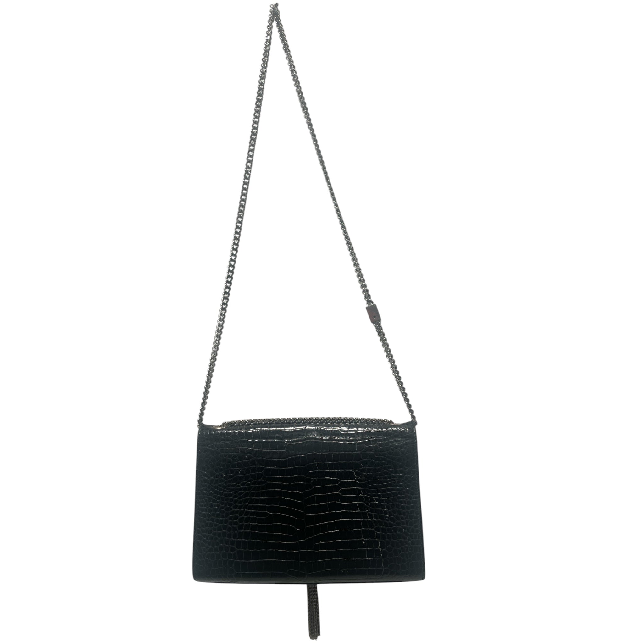 SAINT LAURENT/Cross Body Bag/Animal Pattern/Leather/BLK/Kate Tassel Croco view 2