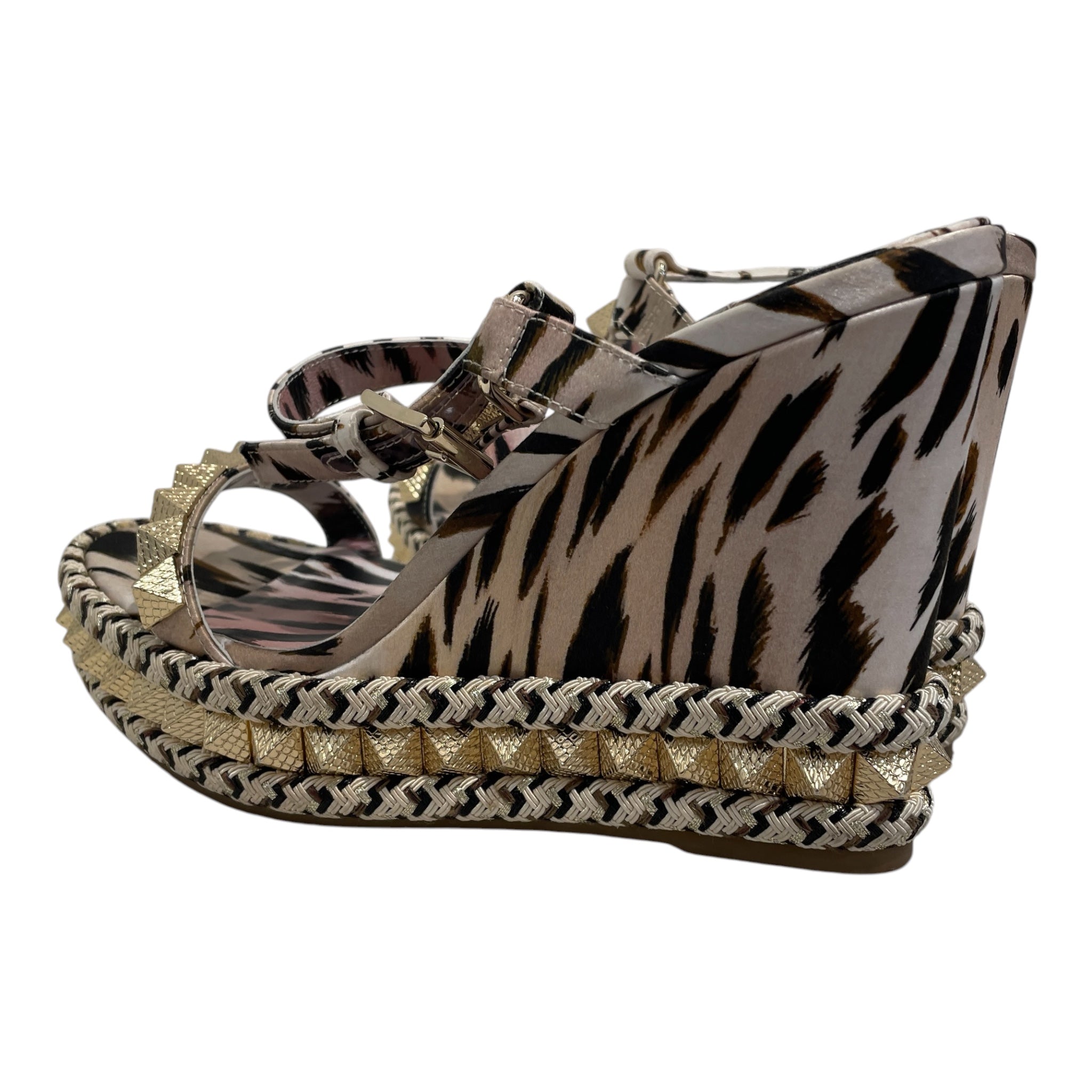 Christian Louboutin/Heels/EU 37/Animal Pattern/Cotton/BEG/PYRACLOU view 2