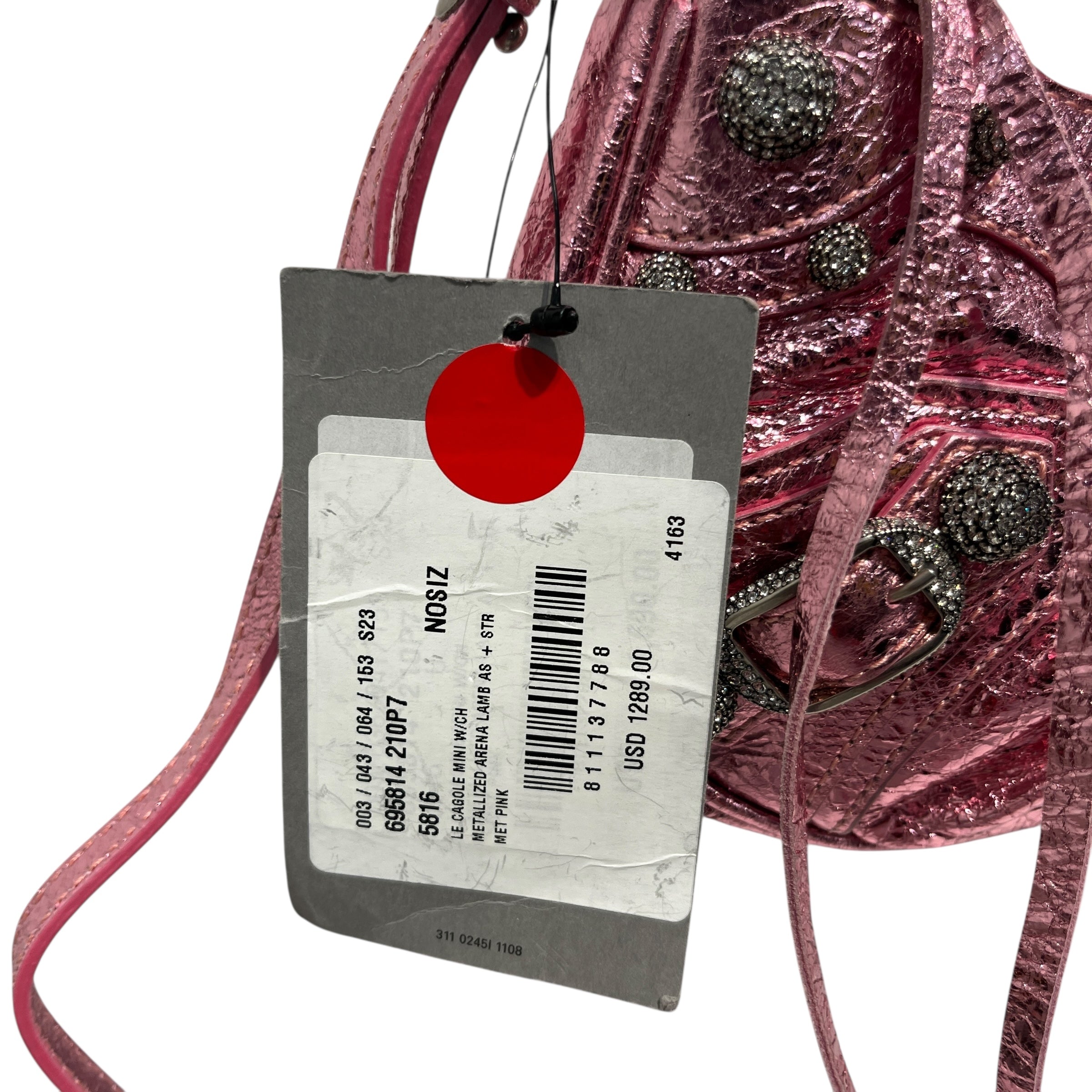 BALENCIAGA/Bag/Leather/PNK/CHAIN STRAP BEDAZZLED HARDWEAR view 6