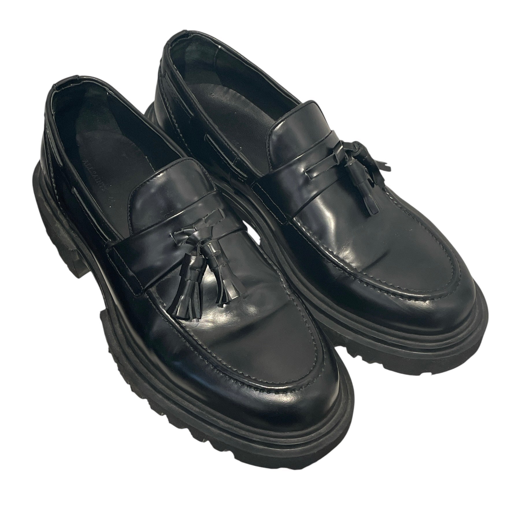 ALLSAINTS/Loafers/EU 44/Leather/BLK/Slip-on/TASSEL W TREAD SOLE view 1