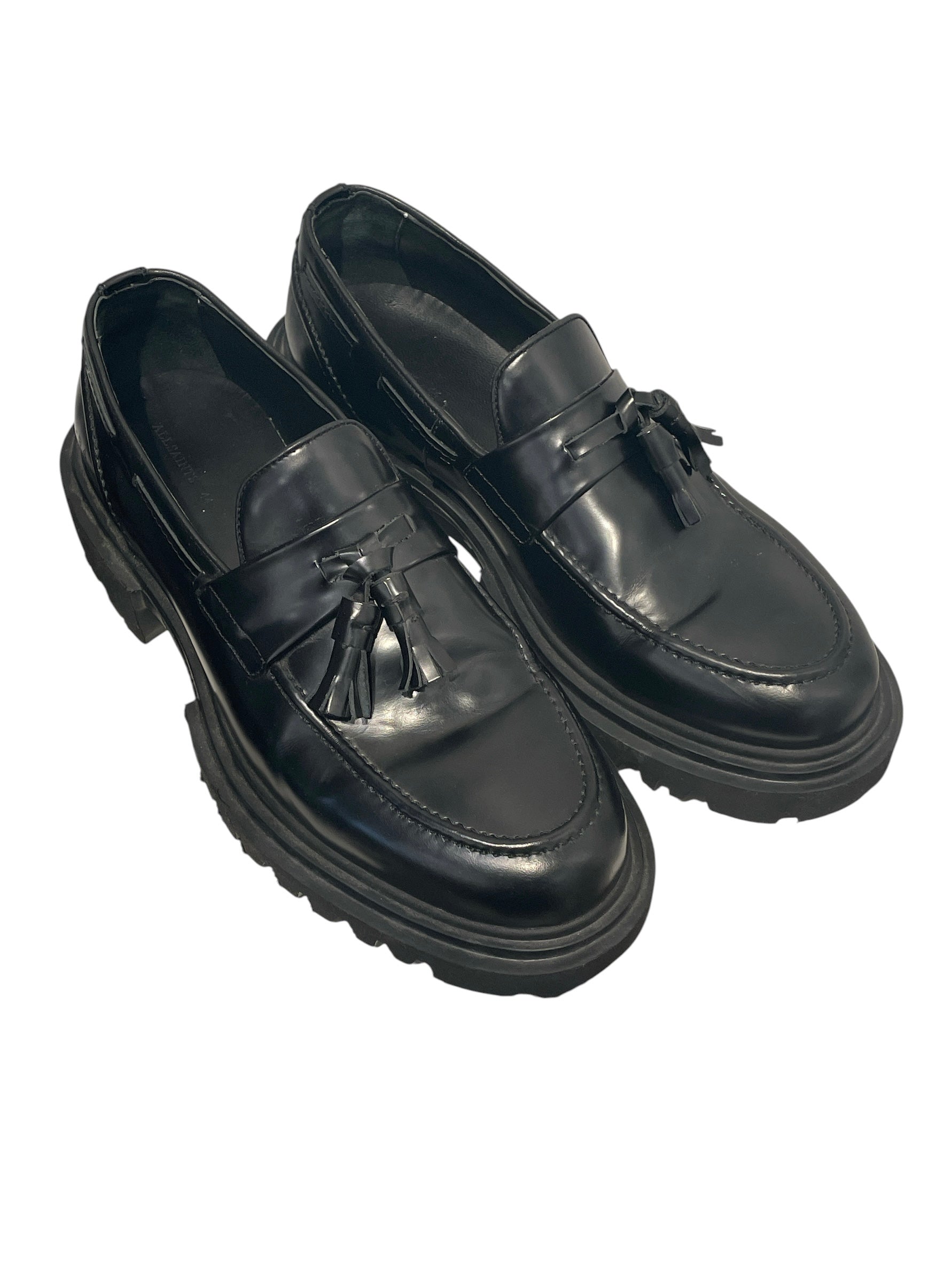 ALLSAINTS/Loafers/EU 44/Leather/BLK/Slip-on/TASSEL W TREAD SOLE view 1