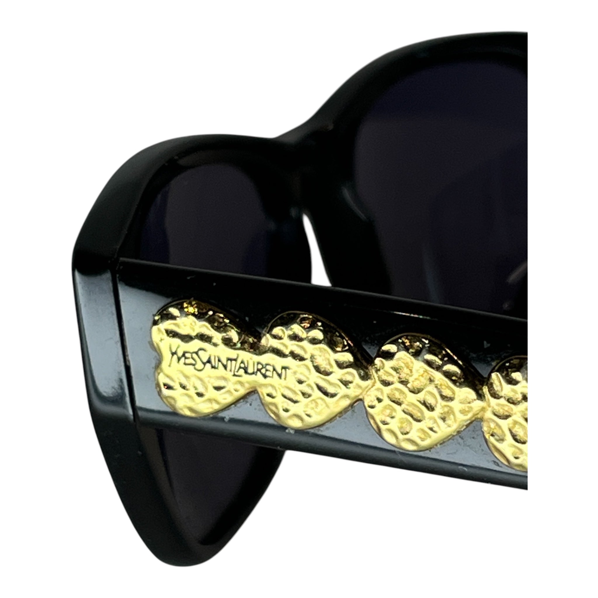 YVES SAINT LAURENT/Sunglasses/Plastic/BLK/GOLD HEARTS ON SIDE view 4