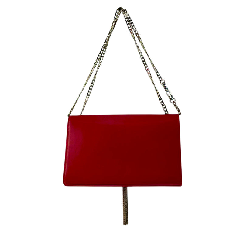 SAINT LAURENT/Cross Body Bag/Leather/RED/KATE SILVER TASSEL 2018