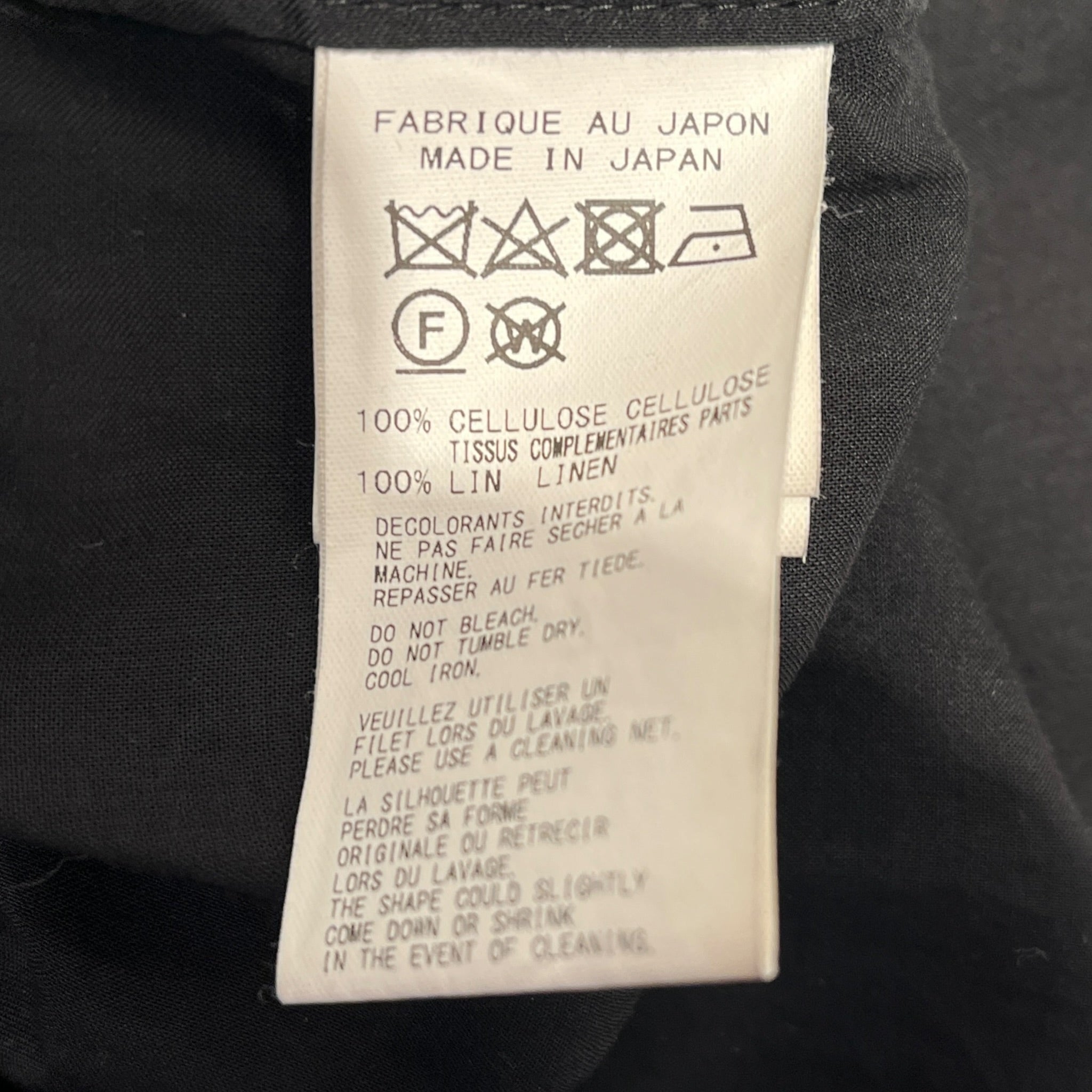 yohji yamamoto POUR HOMME/LS Shirt/3/Cotton/BLK/ASYMMETRICAL COLLAR/LONG view 4