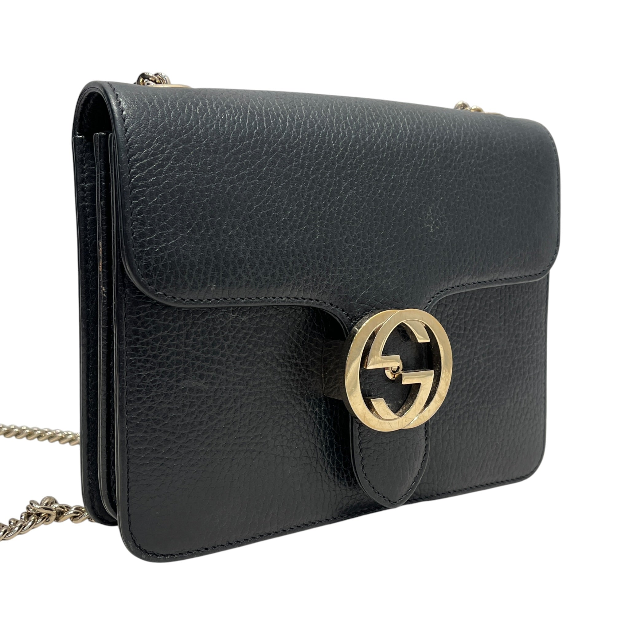 GUCCI/Hand Bag/Leather/BLK/INTERLOCKING G view 7