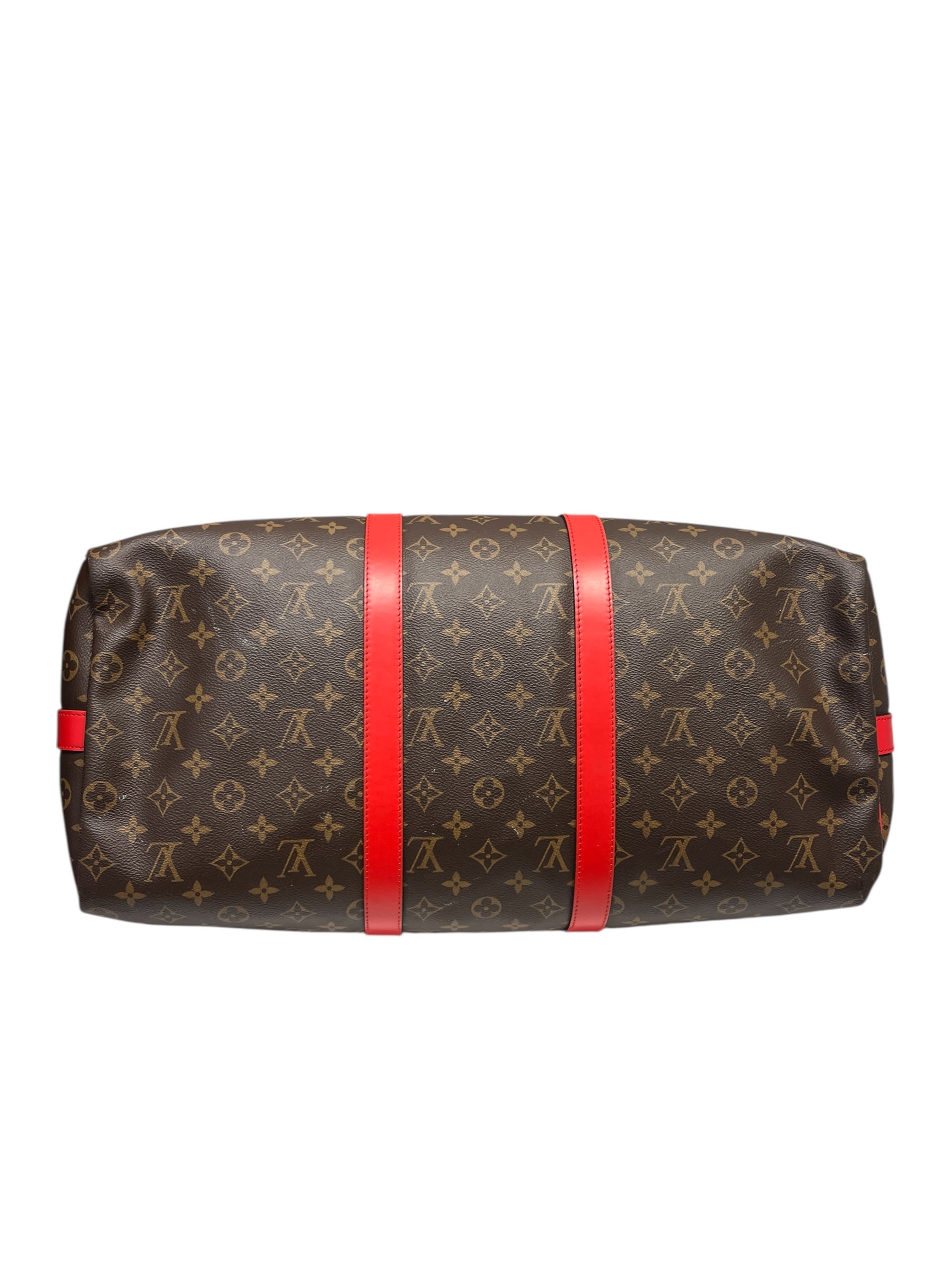 LOUIS VUITTON/Luggage/Monogram/Leather/RED/BRWN MONO , RED STRAPS view 4