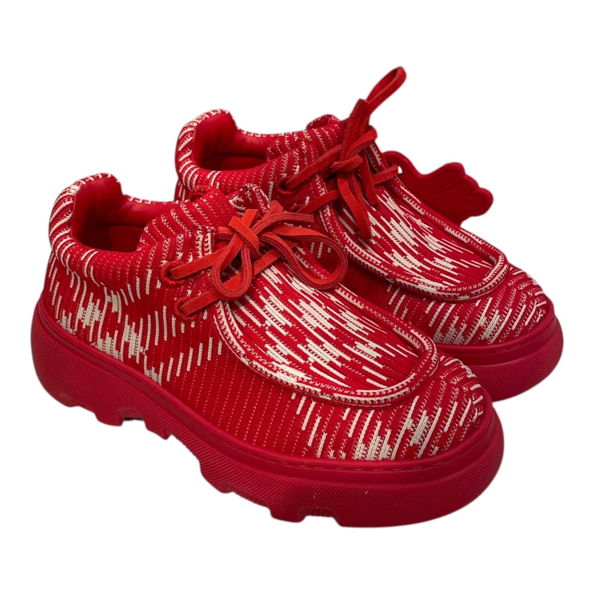 BURBERRY/Shoes/EU 36/Gingham Check/RED/MOC SHOE RUBBER SOLE view 1